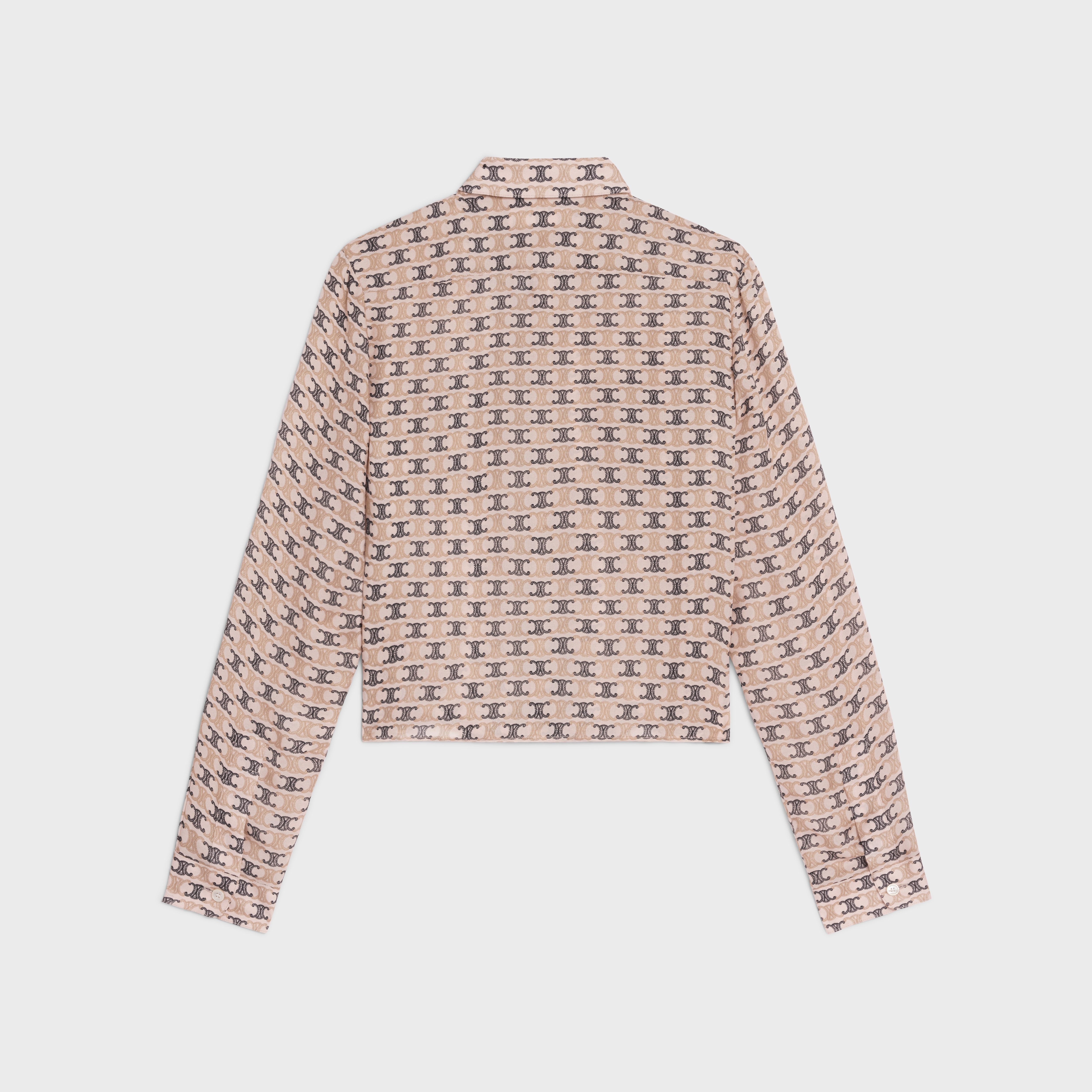 cropped shirt in silk georgette - 2