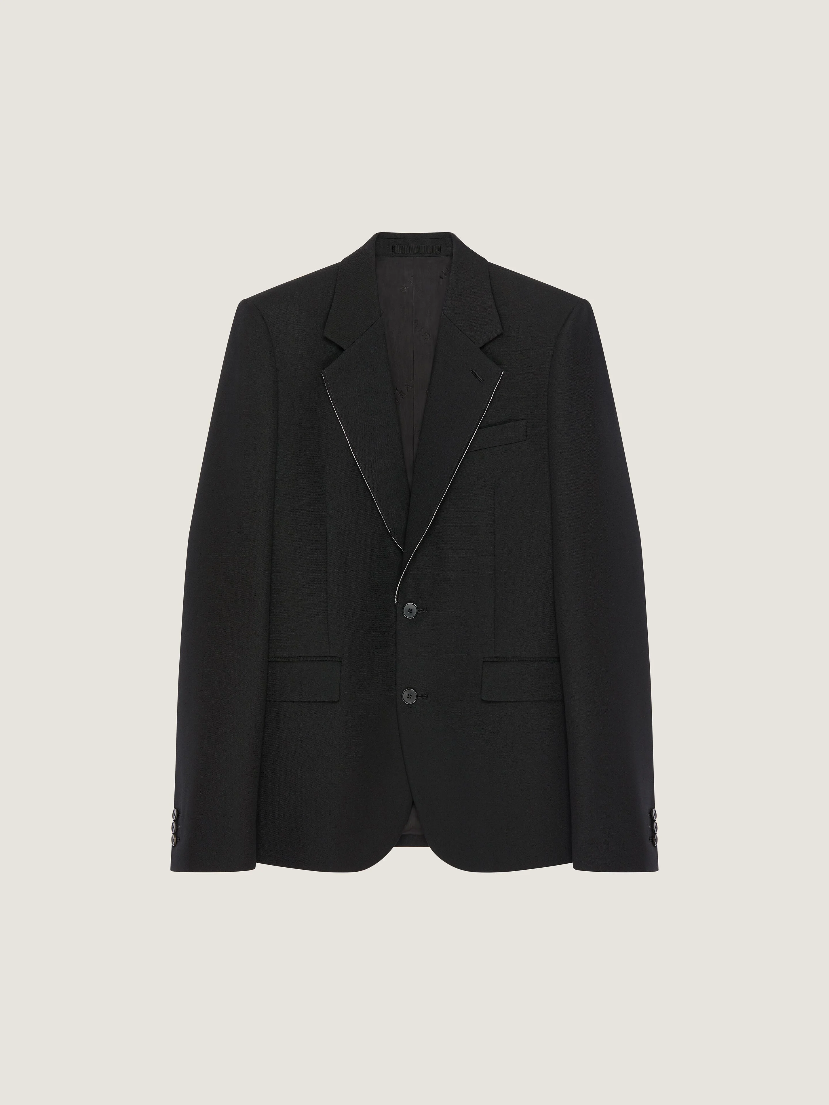 SINGLE-BREASTED FITTED JACKET IN WOOL - 1