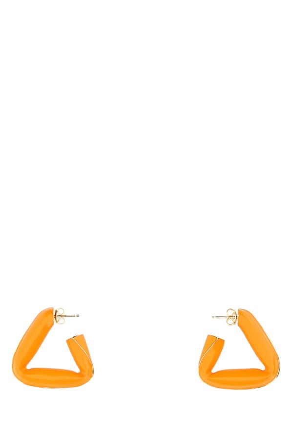 Orange 925 silver Fold earrings - 1