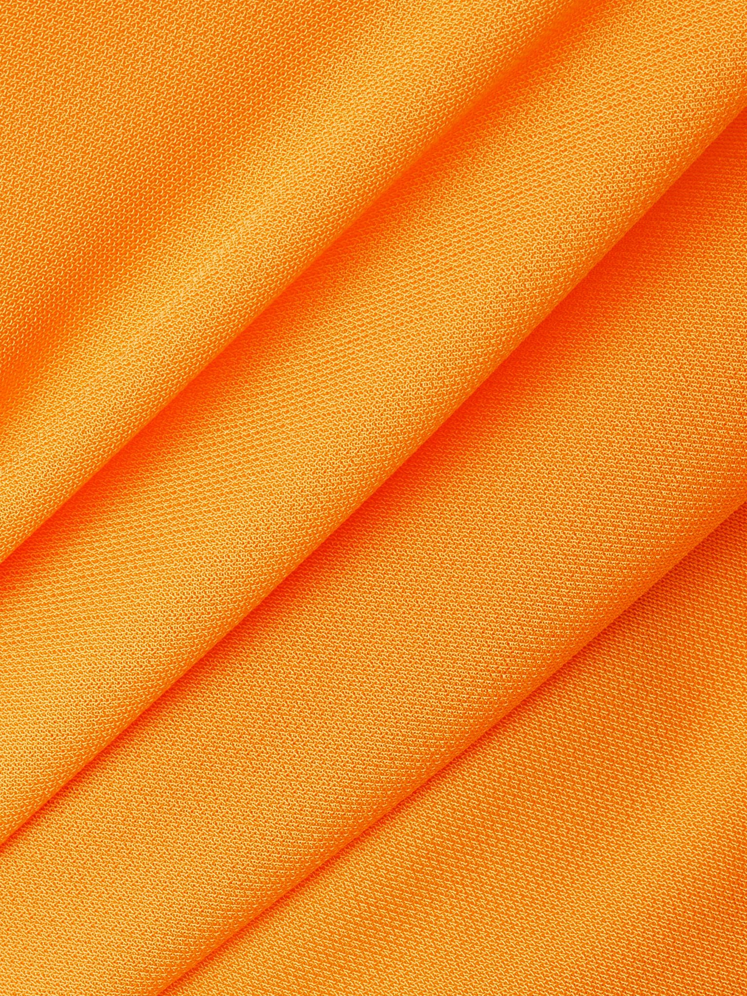 Draped gathered jersey maxi dress Bright orange - 6