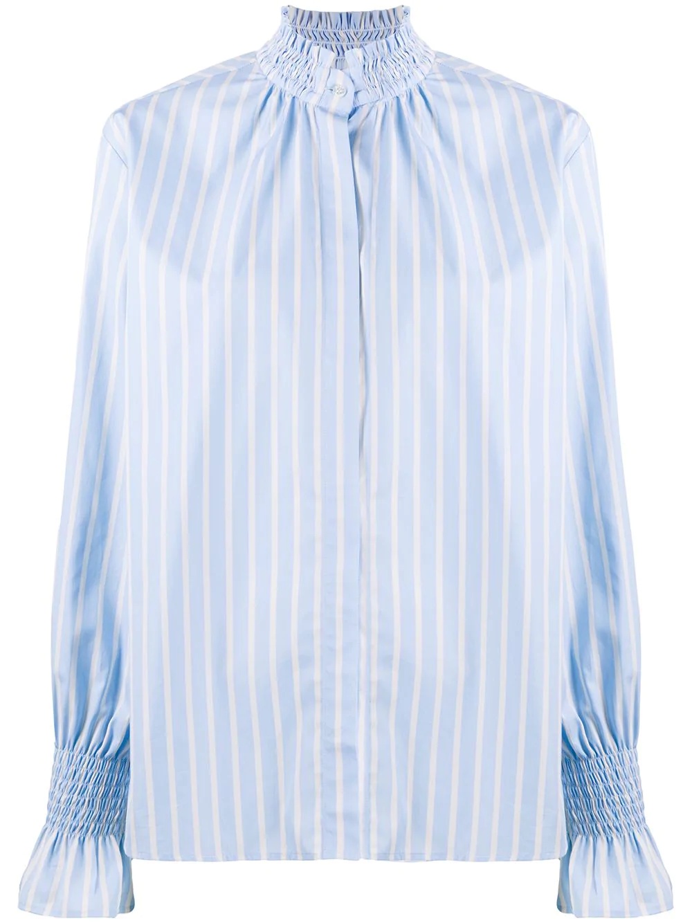 striped ruff blouse - 1