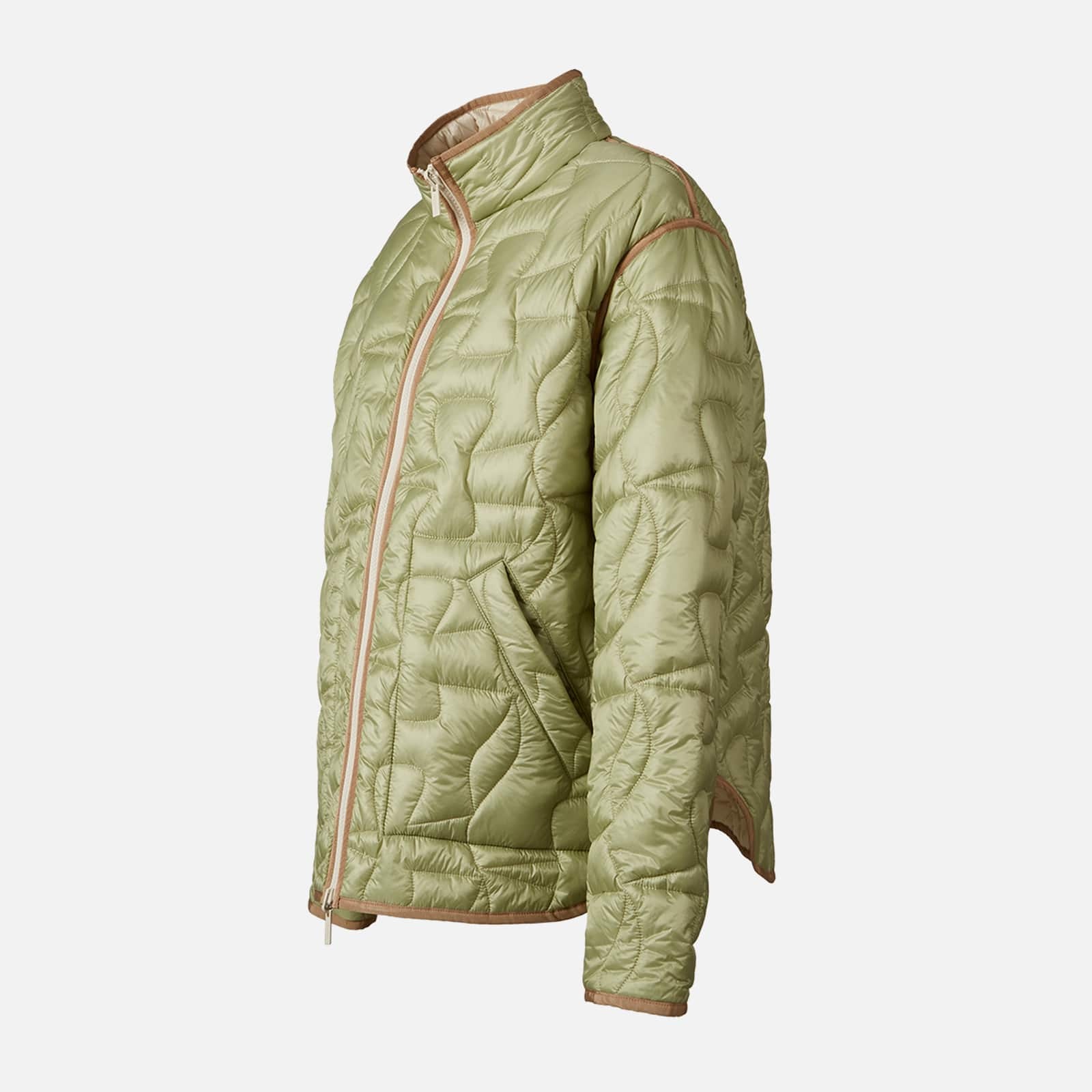 Quilted Bomber Jacket Khaki - 4