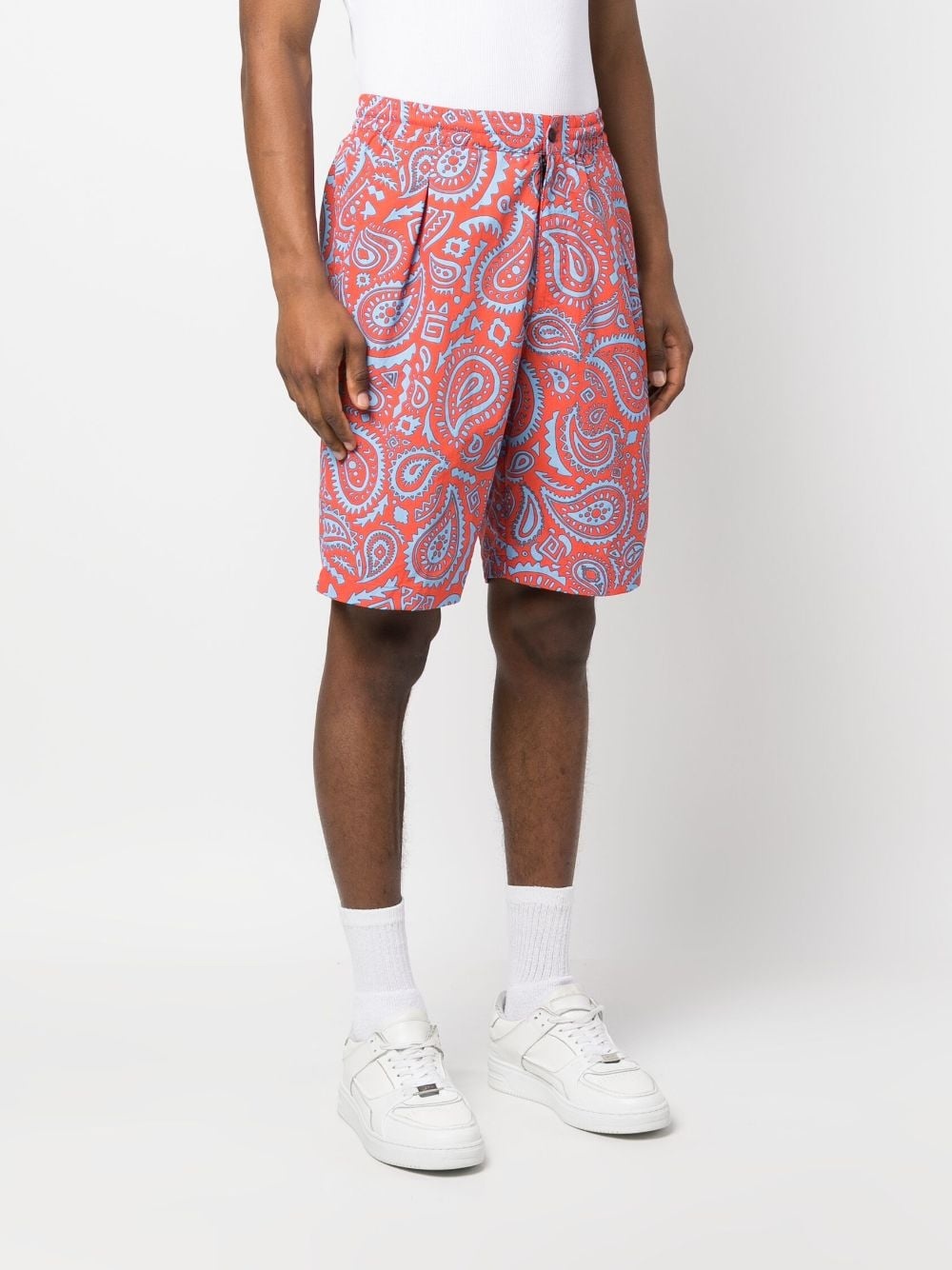 paisley-pattern knee-length shorts - 3
