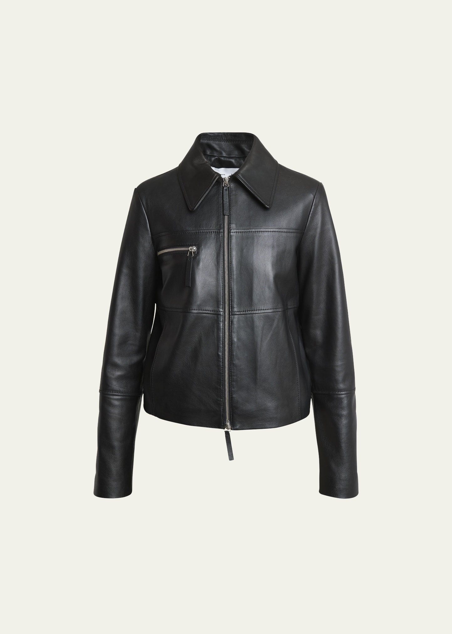 Annabel Zip-Front Leather Jacket - 1