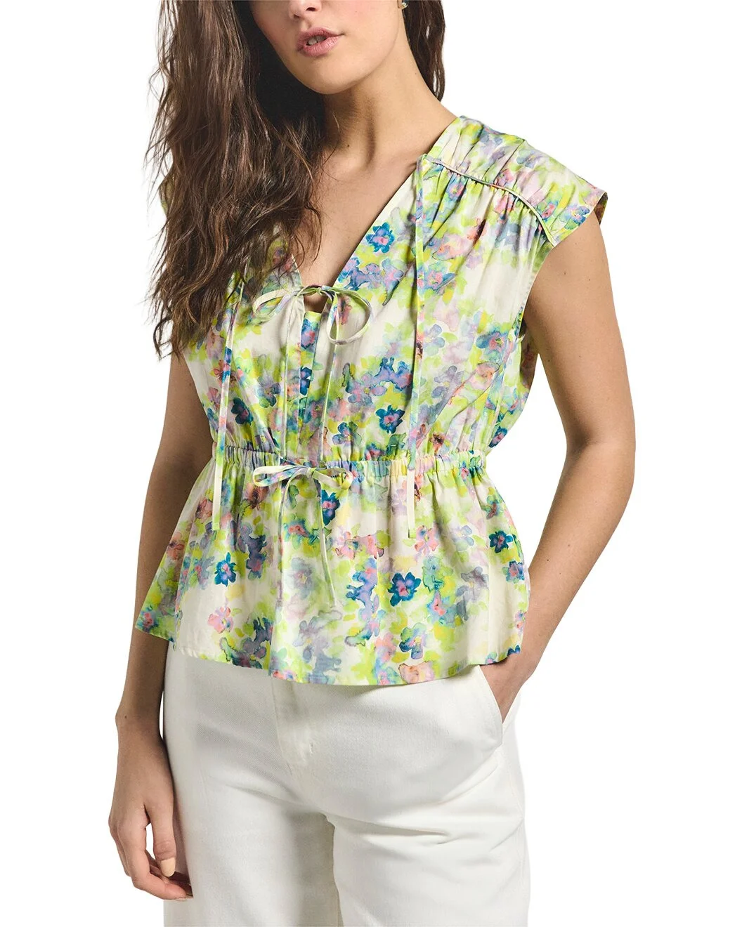 Derek Lam 10 Crosby Caroline Double Tie Top - 1