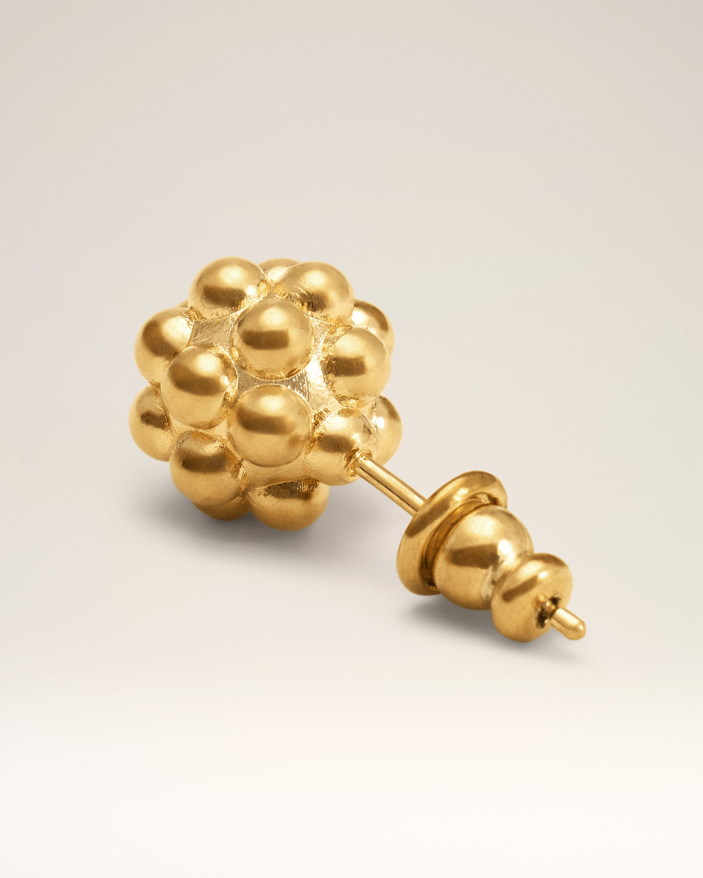 GOLD BRASS PEARL STUDS - 3