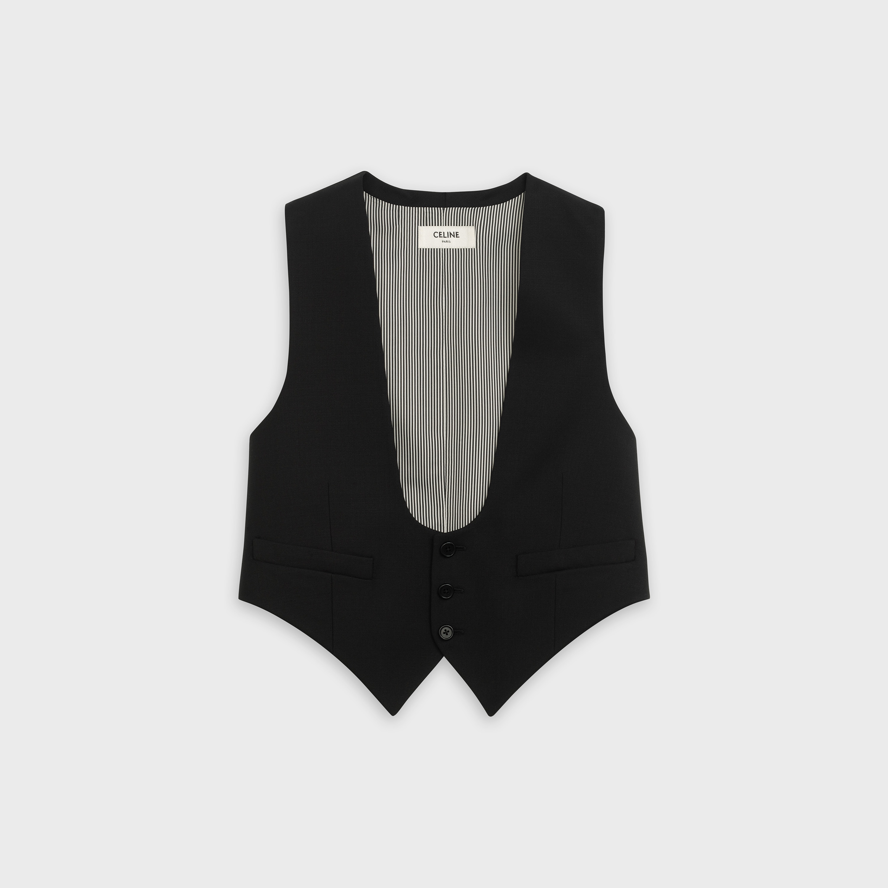 WAISTCOAT U IN WOOL GABARDINE - 1