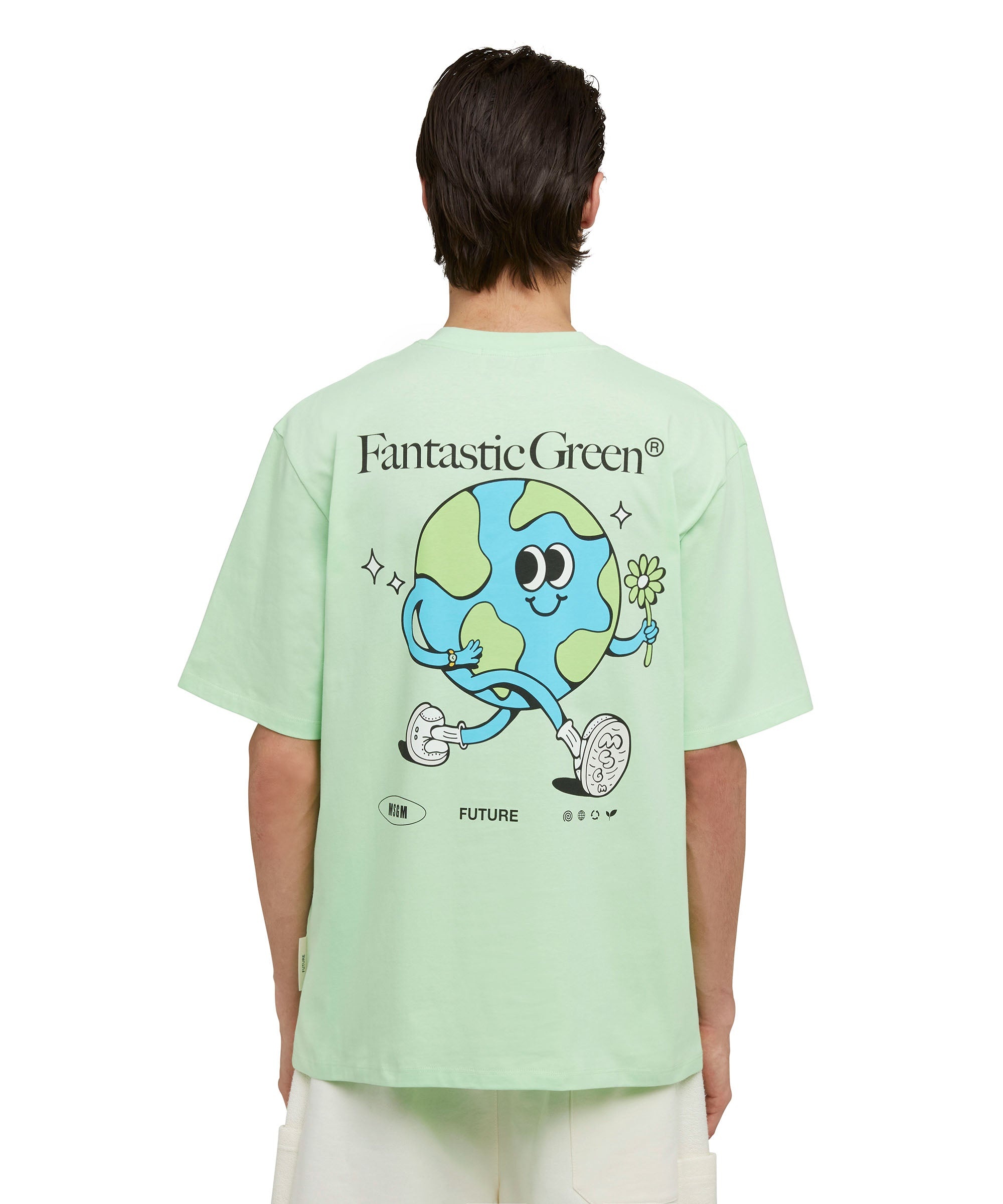 Organic cotton crewneck t-shirt from the MSGM Fantastic Green Capsule - 4