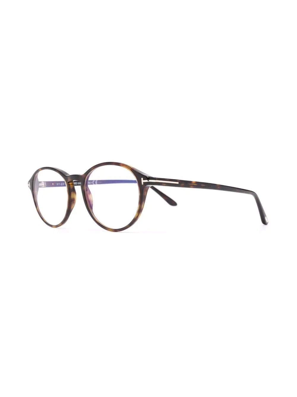 tortoiseshell-effect round-frame glasses - 2