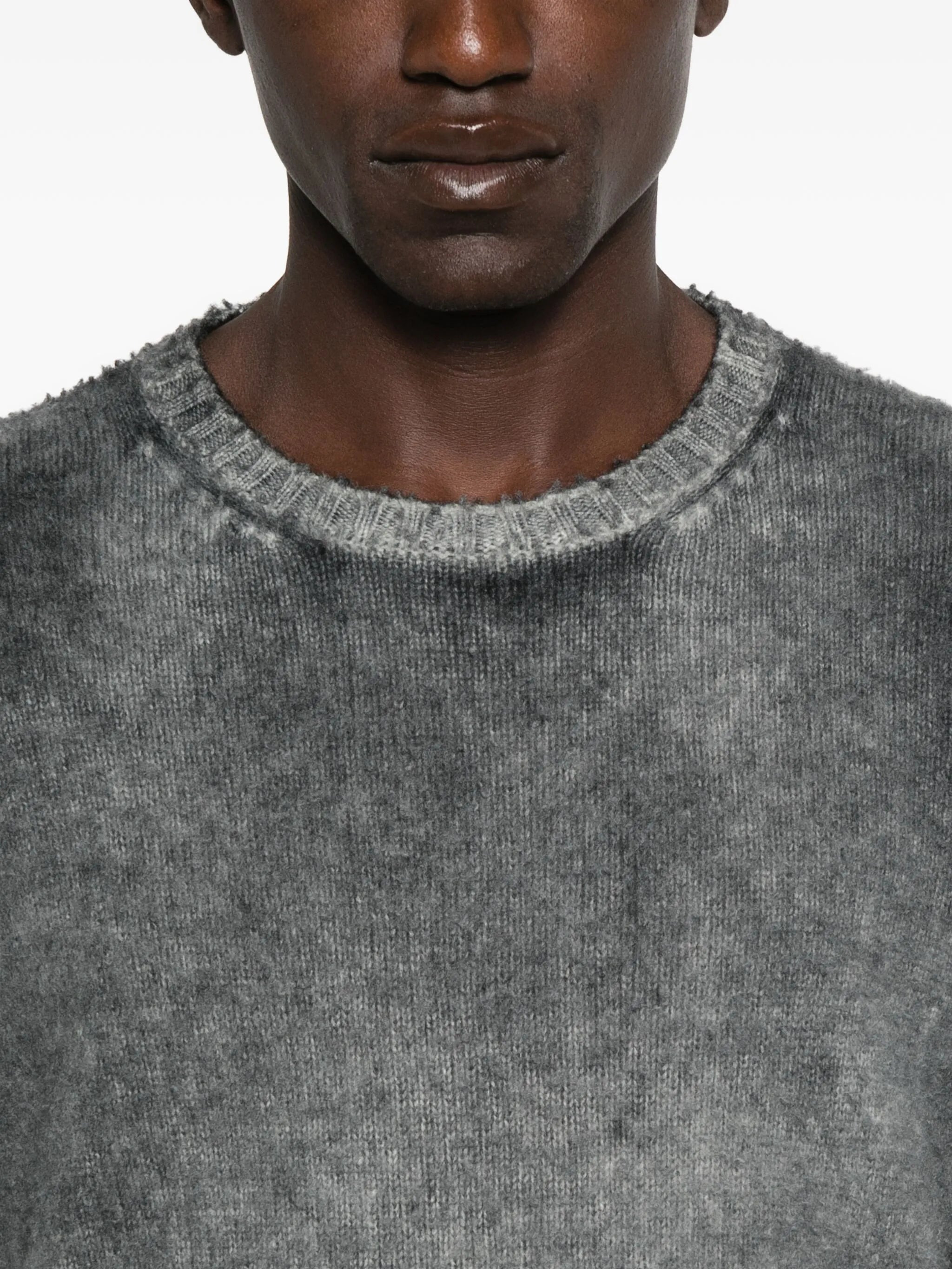 Avant Toi Frayed Crew-neck Sweater - 5
