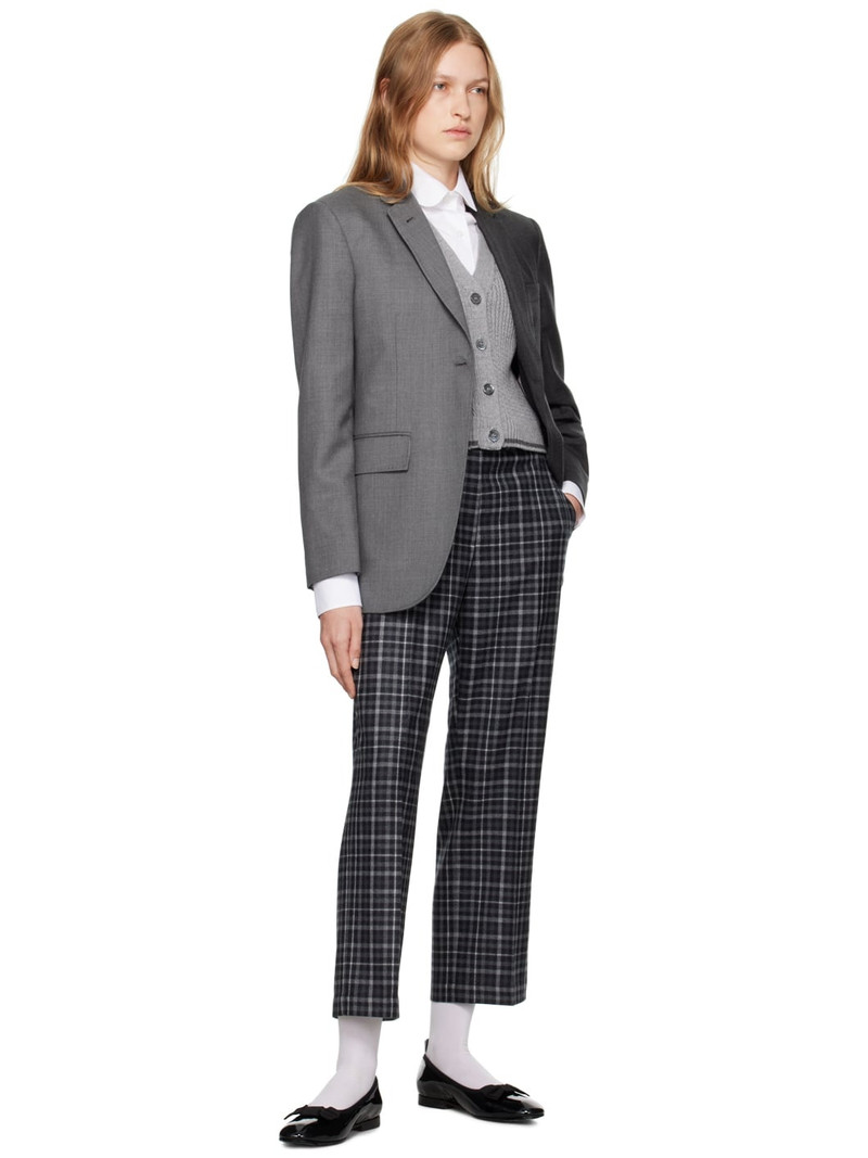 Thom Browne Gray Elongated Single Button Blazer outlook