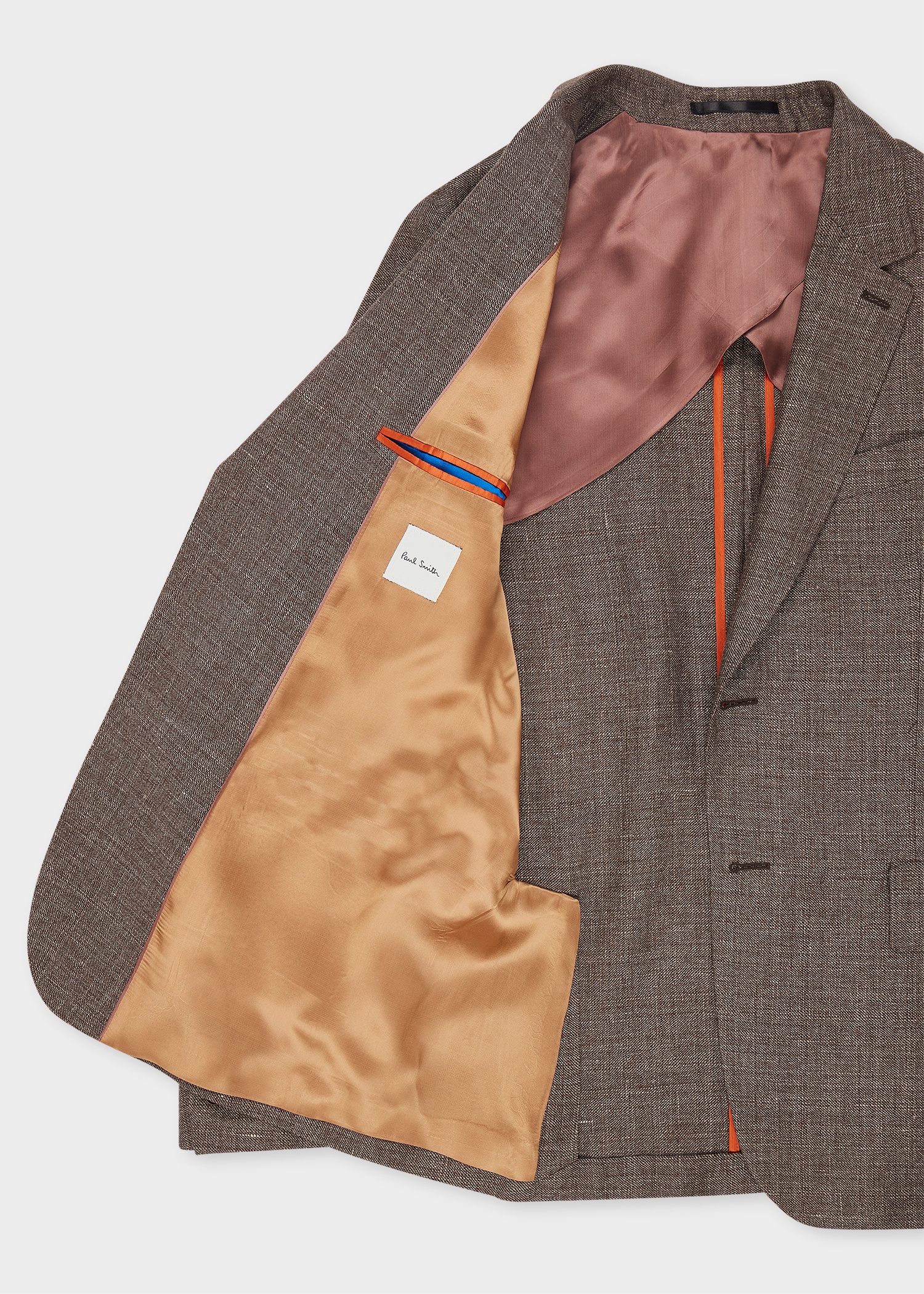 Brown Linen-Wool Buggy-Lined Blazer - 4