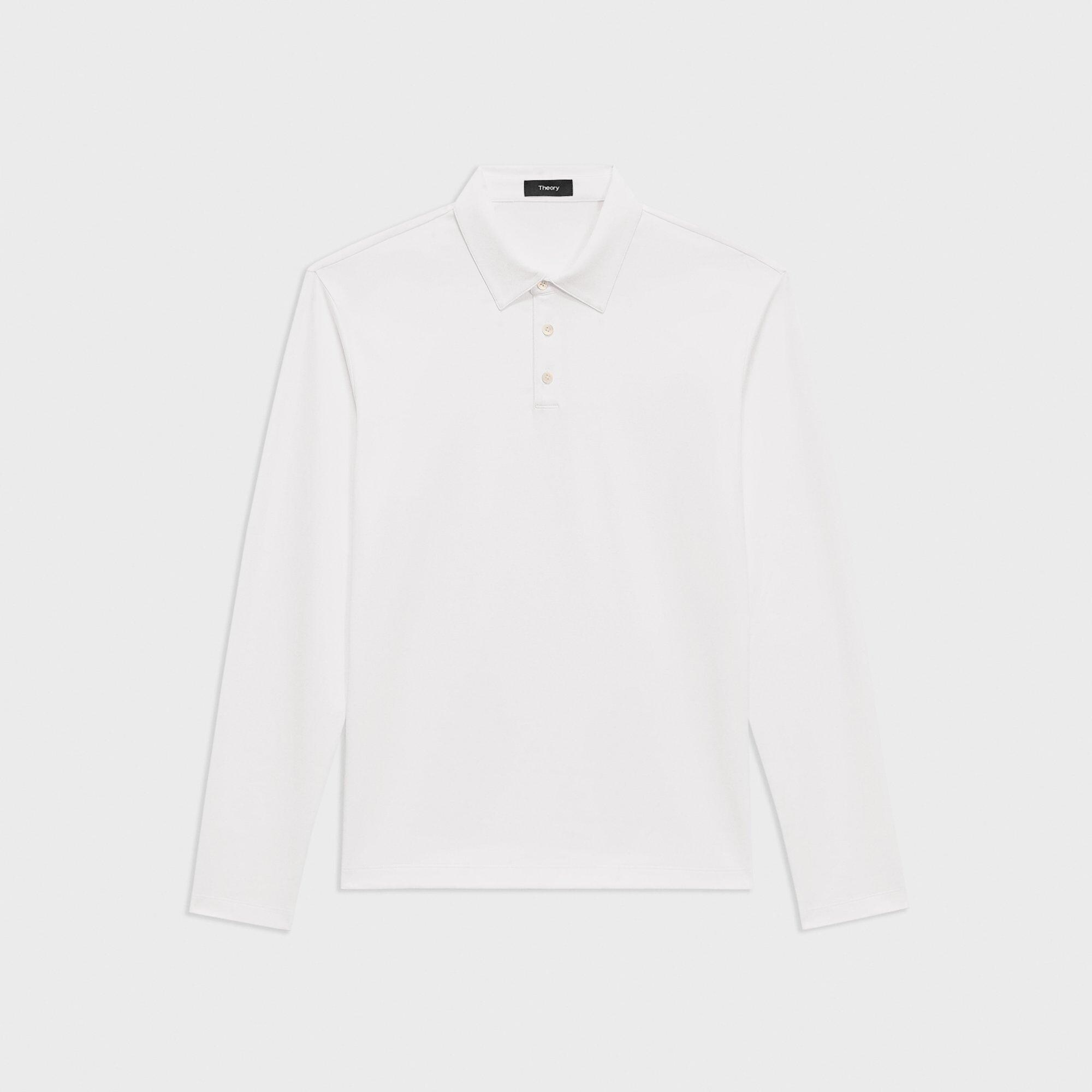 Long-Sleeve Polo Shirt in Cotton Jersey - 1