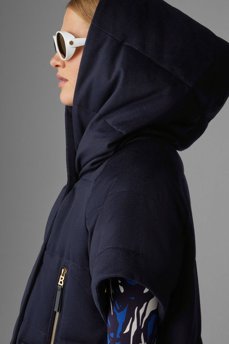 Leana Cashmere down coat in Dark blue 4