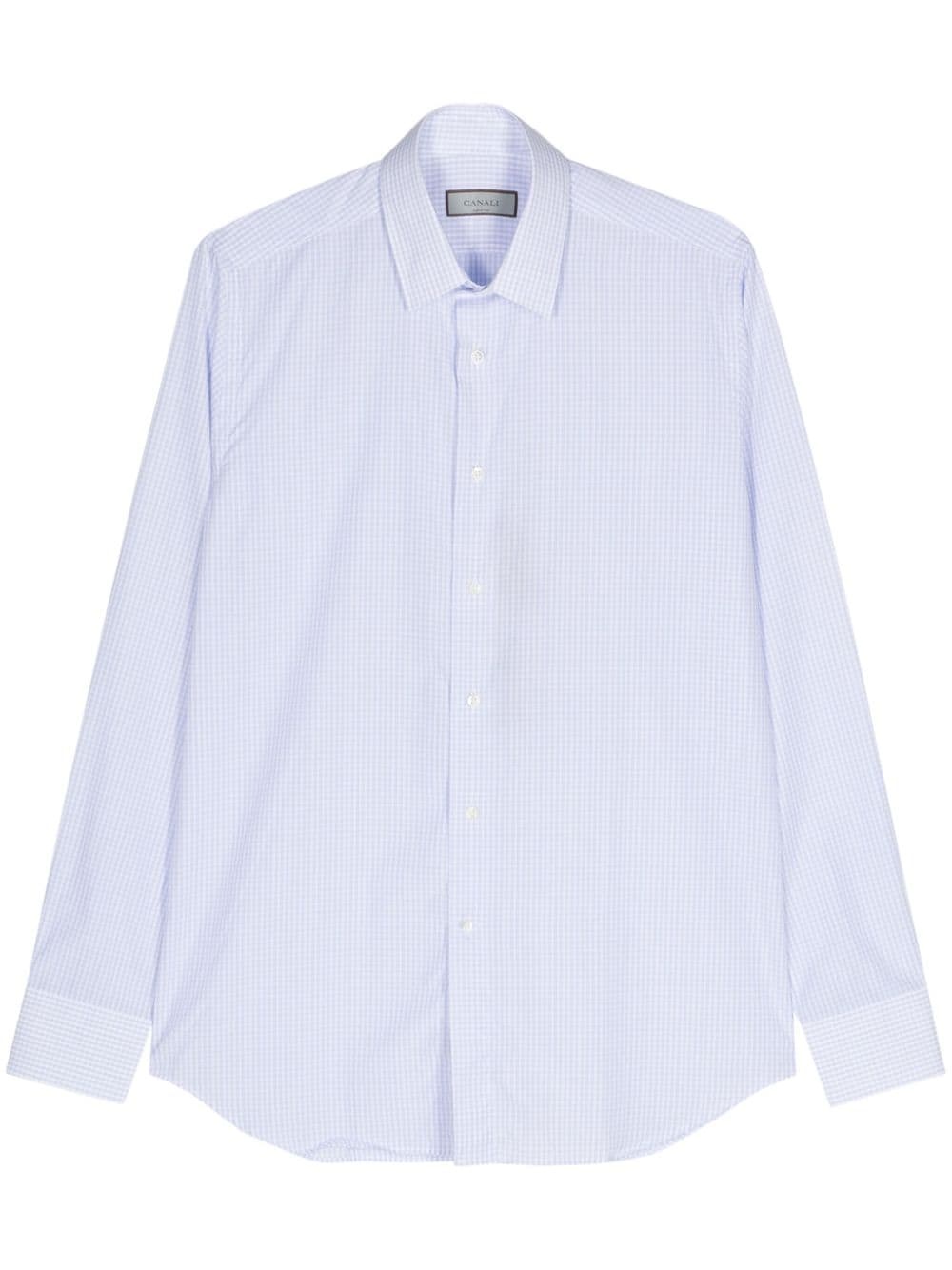 check-pattern cotton shirt - 1