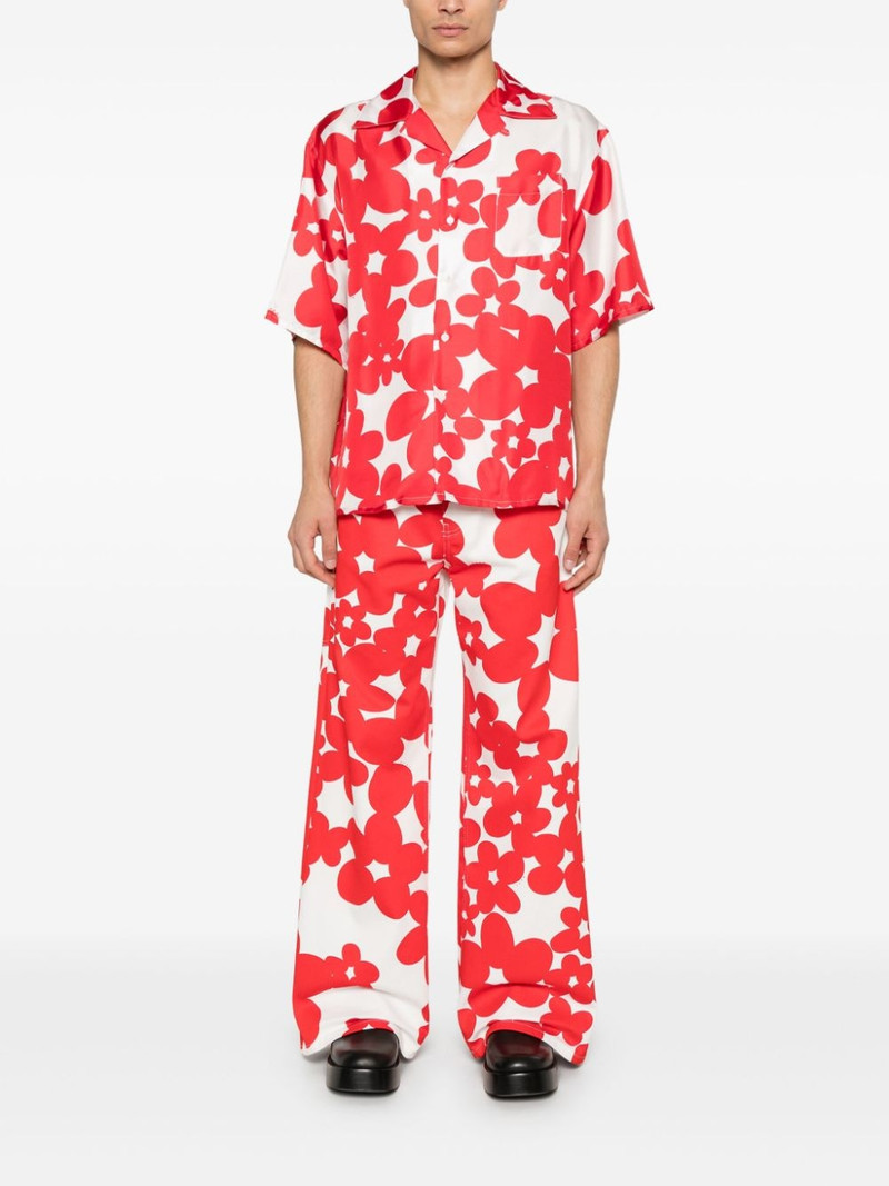 Marni floral-print gabardine trousers outlook