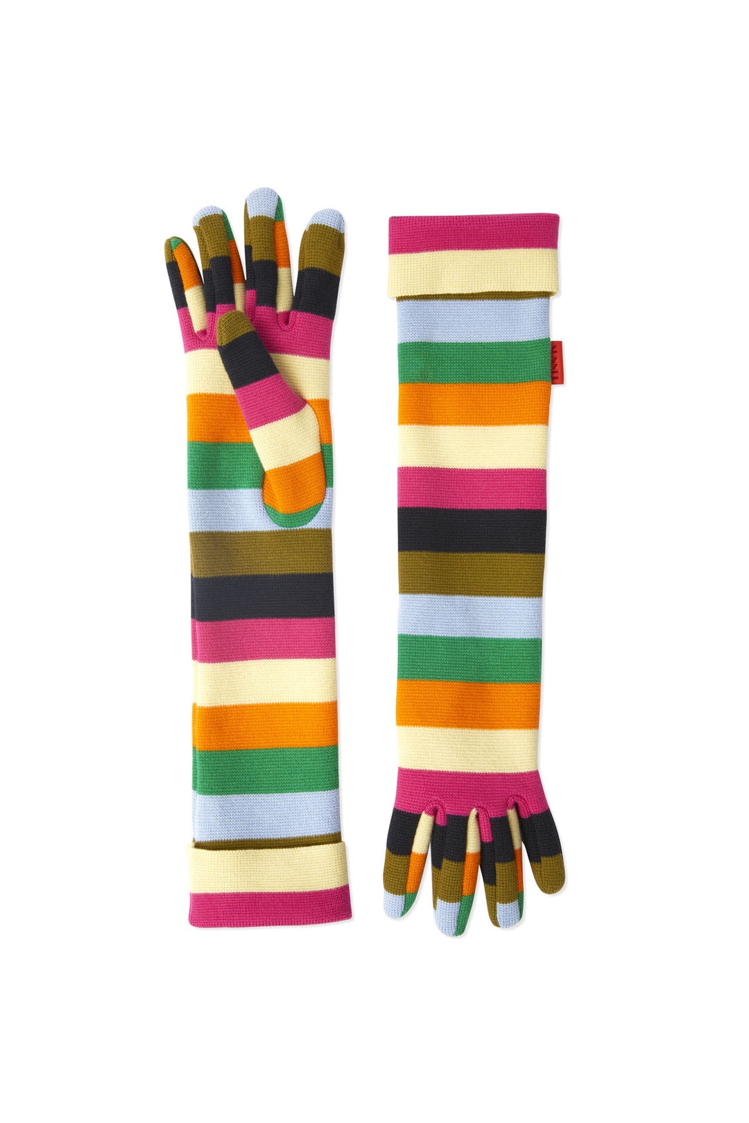 KNIT GLOVES / multicolor stripes - 1