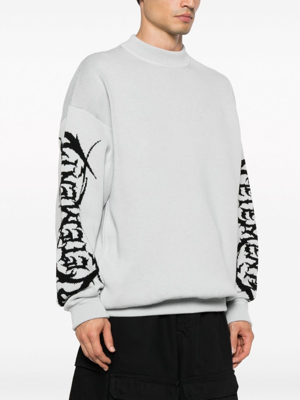 logo-print merino wool jumper - 4