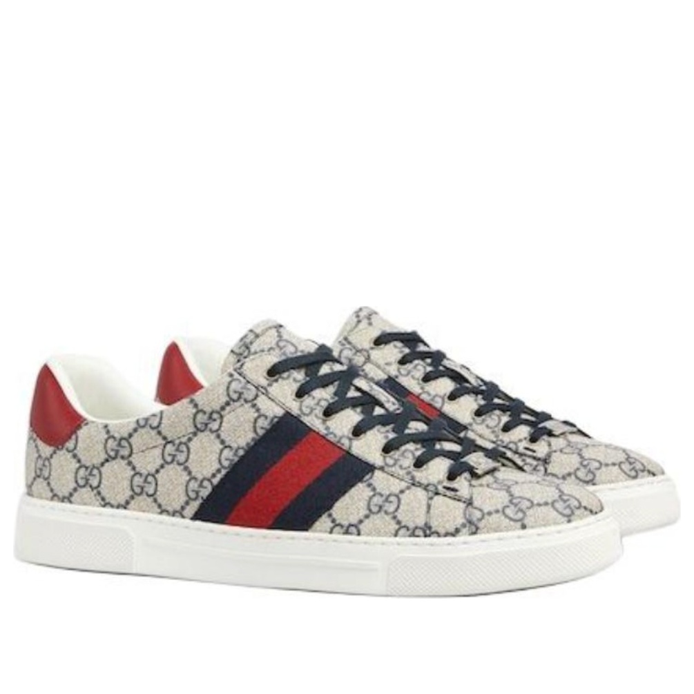 Gucci Ace Web 'Beige Navy' 760775-FACMZ-4049 - 2