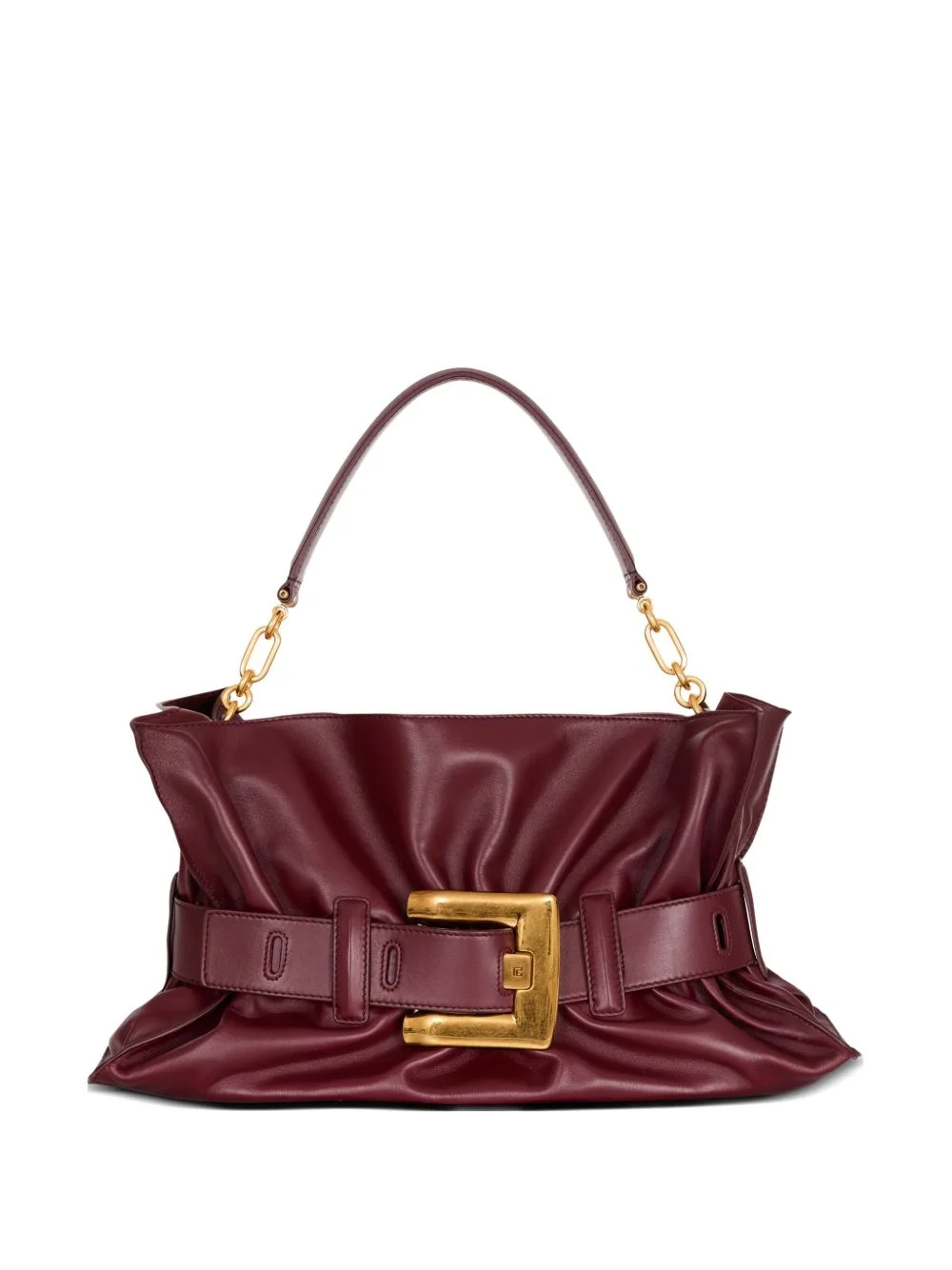 medium Anthem belted gathered leather shoulder bag - 1