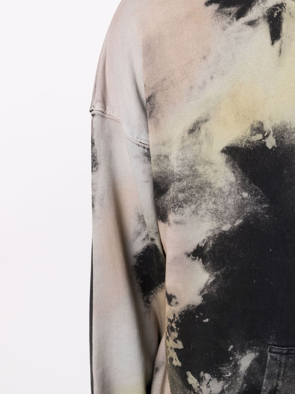 tie dye-print organic cotton hoodie - 5