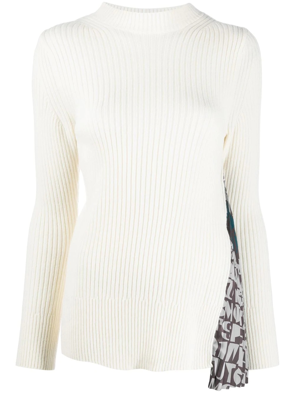 godet-insert ribbed sweater - 1