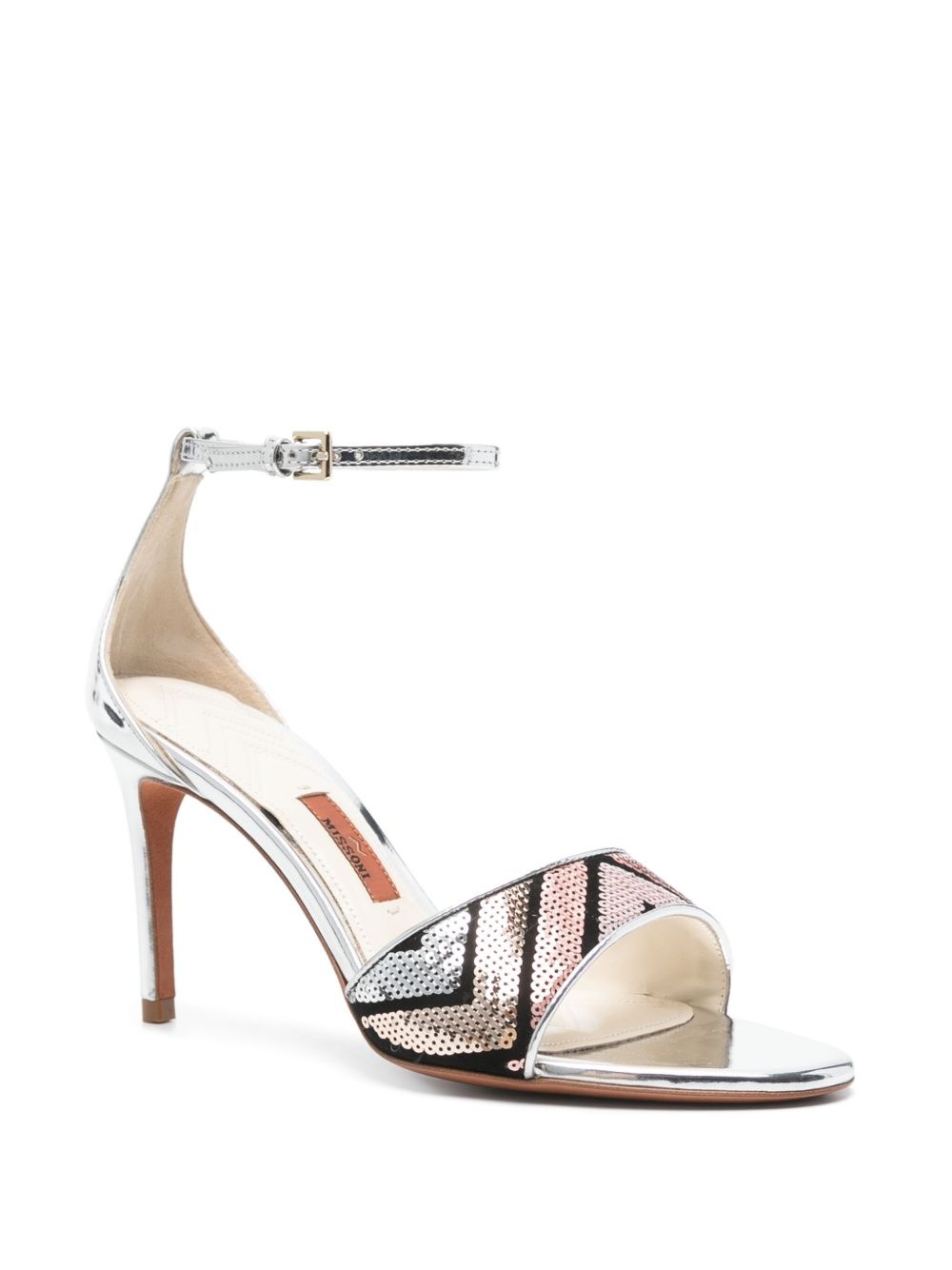 80mm sequinned sandals - 2