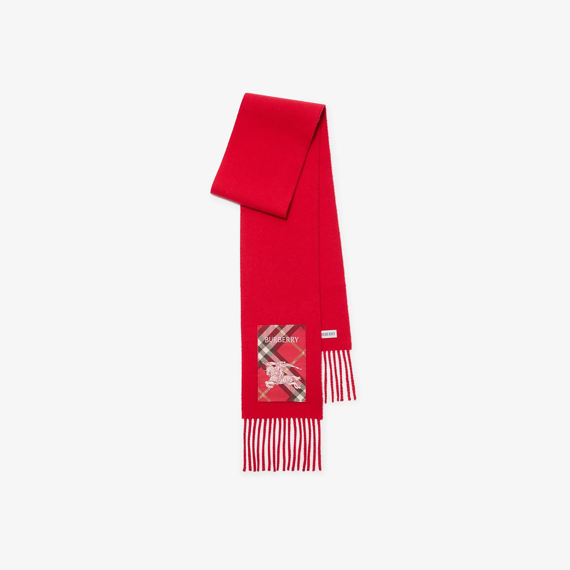 Check Label Cashmere Scarf - 1