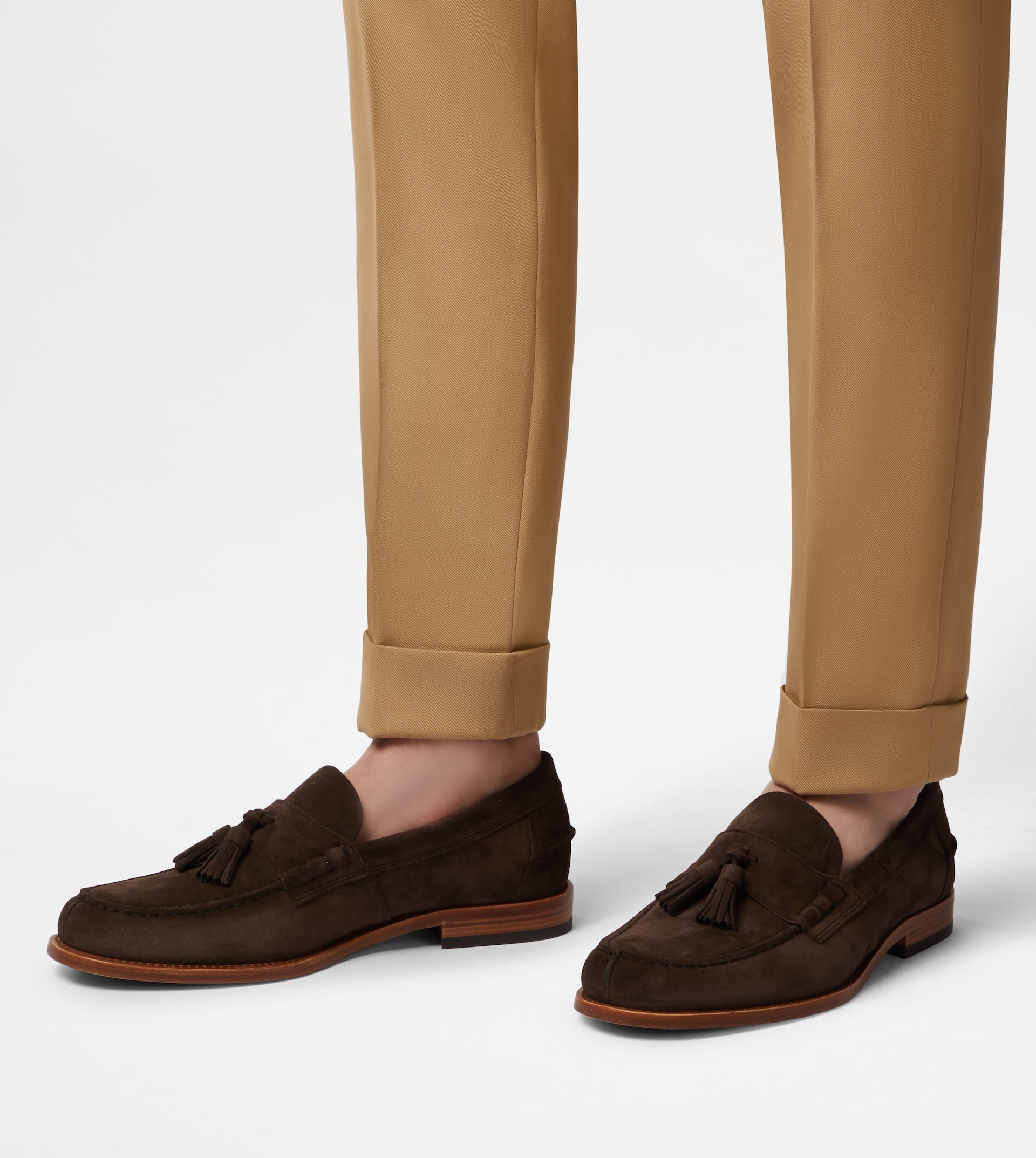 LOAFERS IN SUEDE - BROWN - 6