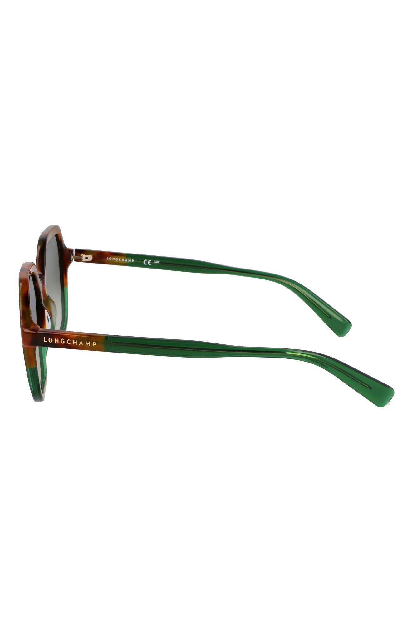 Longchamp Heritage 56mm Gradient Modified Rectangular Sunglasses in Brown Green Havana/green at Nord - 3