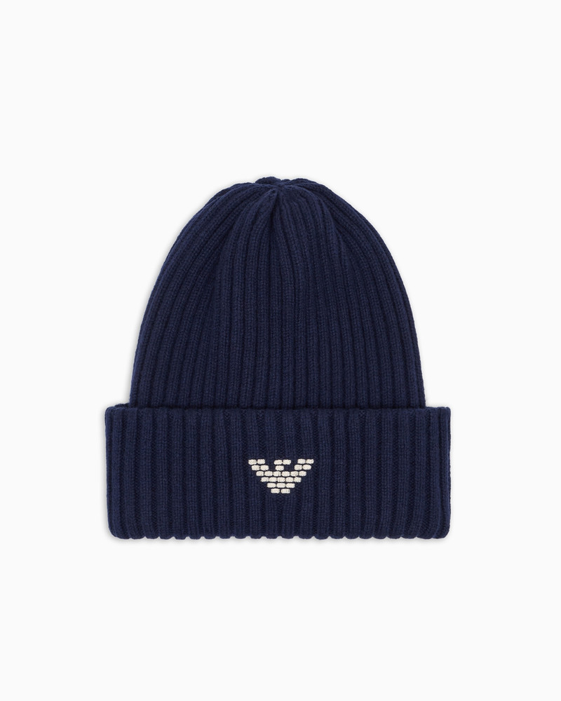 NEW YORK CAPSULE COLLECTION RIBBED WOOL-BLEND BEANIE 1