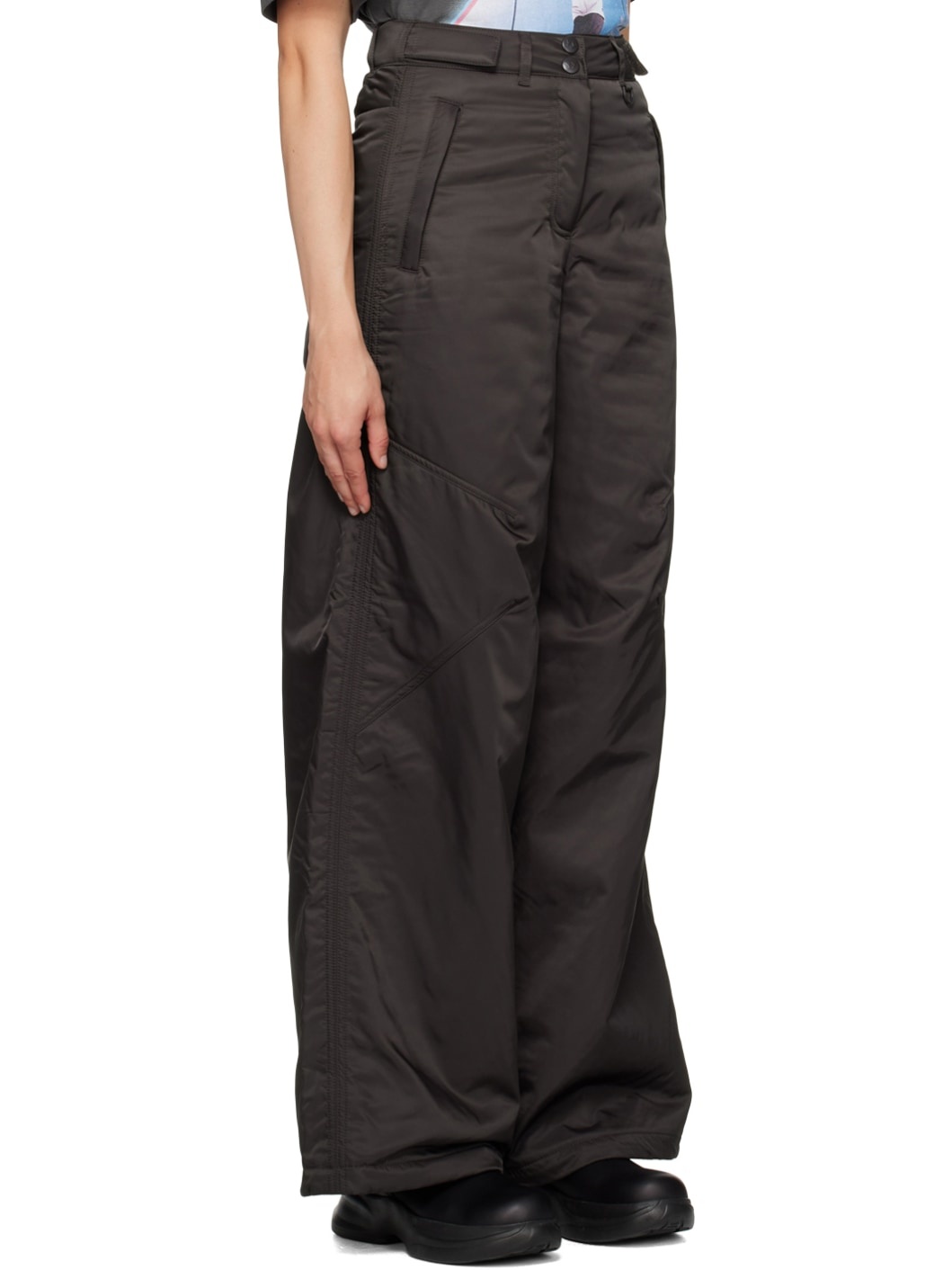 Brown Wide-Leg Trousers - 2