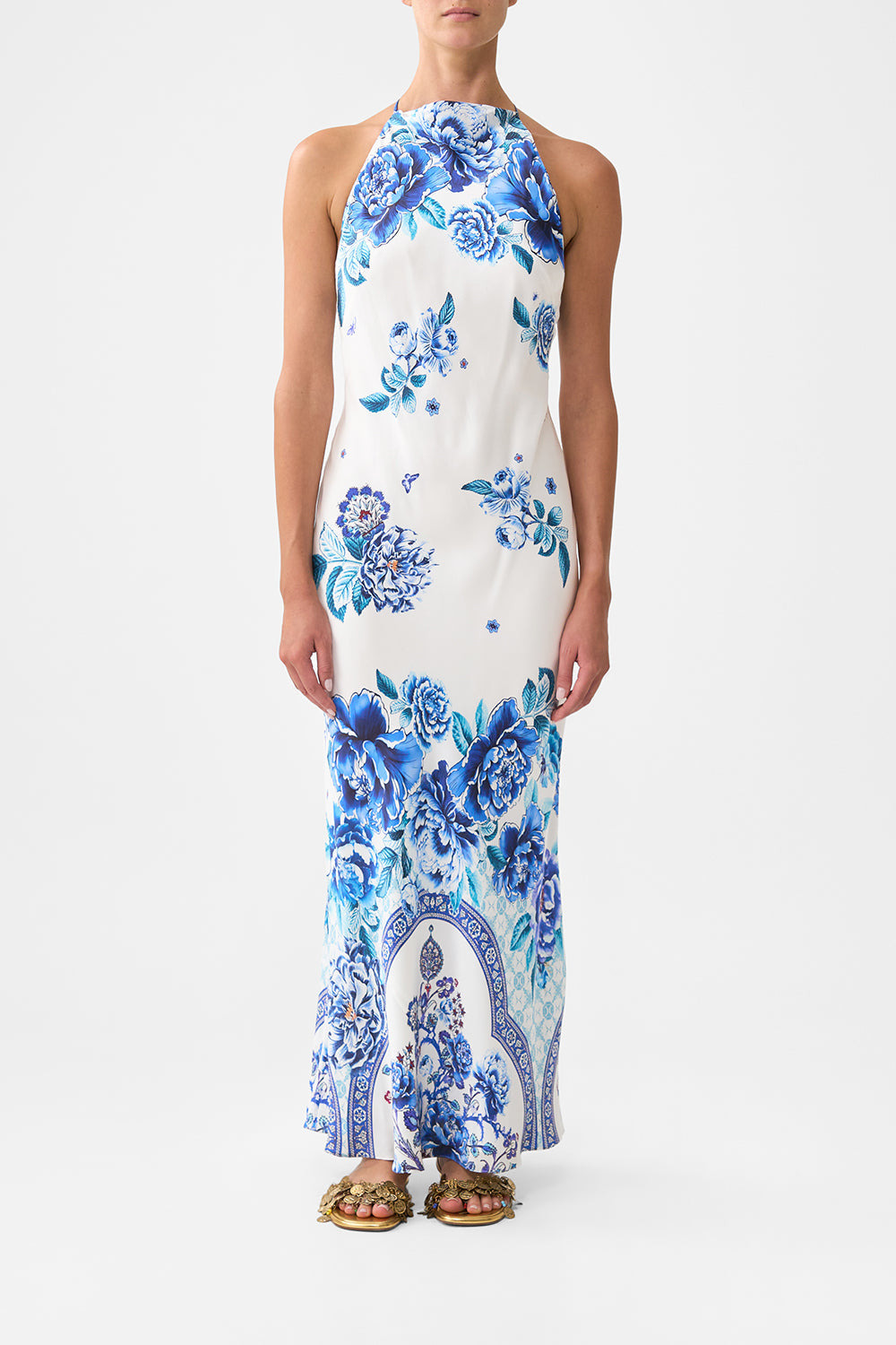 HALTER SLIP DRESS WITH LACE STRAP - 2