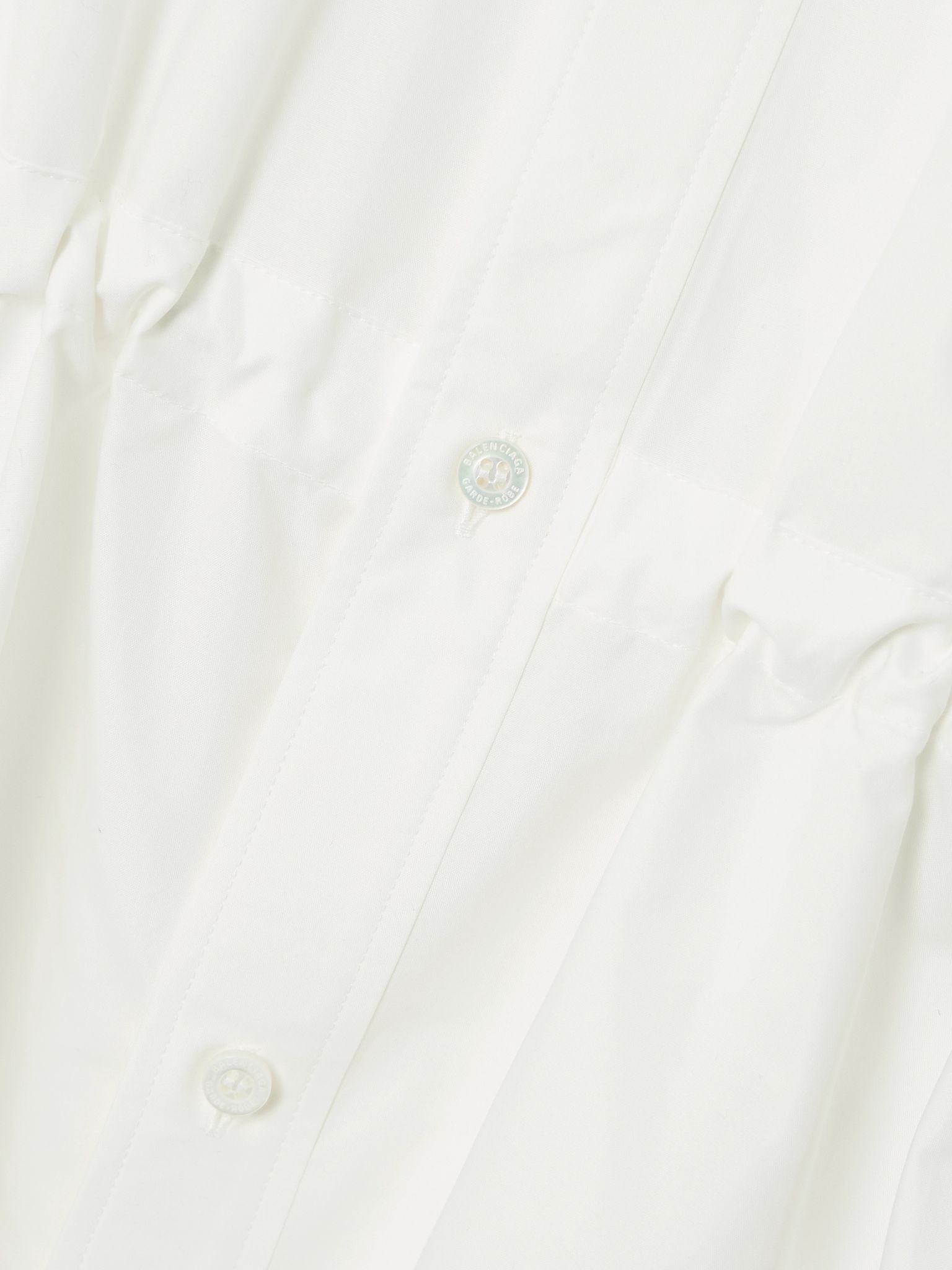 Hourglass gathered cotton-poplin shirt White - 5