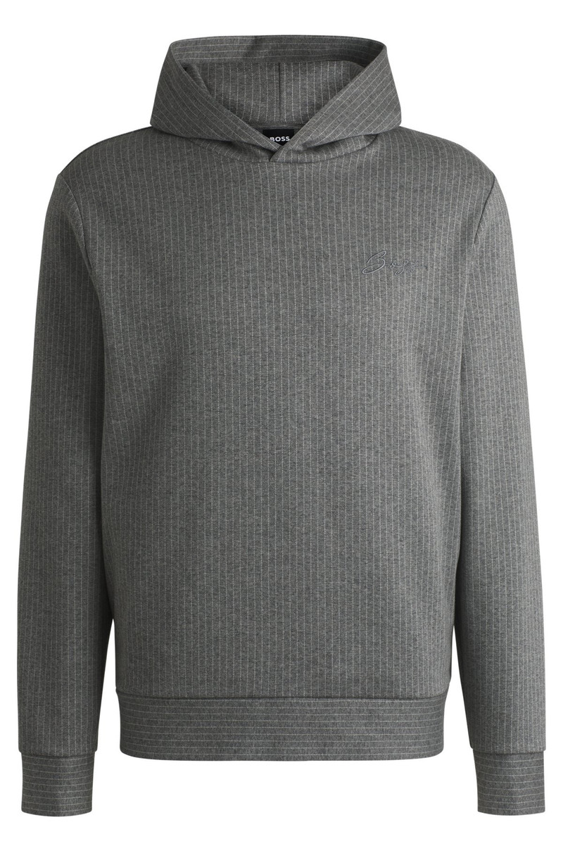 REGULAR-FIT HOODIE IN A PINSTRIPE COTTON 1