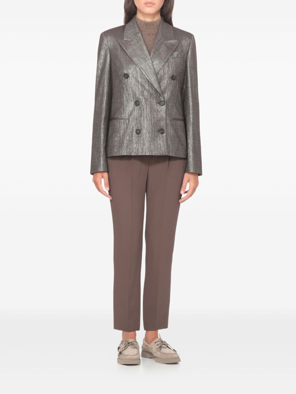 peak-lapel double-breasted blazer - 2
