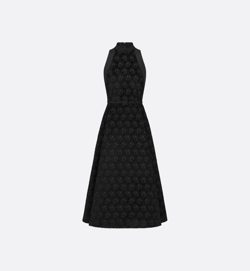 Mid-Length Flared Dress with Belt 1