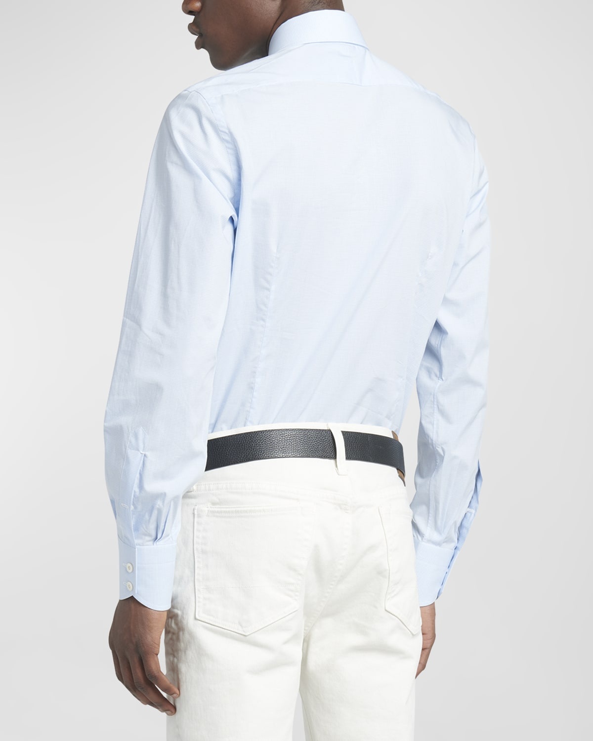 Men's Cotton Micro-Gingham Check Sport Shirt - 3