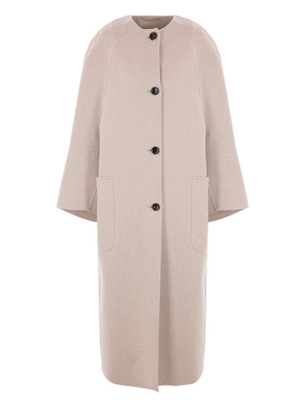 cashmere patch-pocket coat - 1