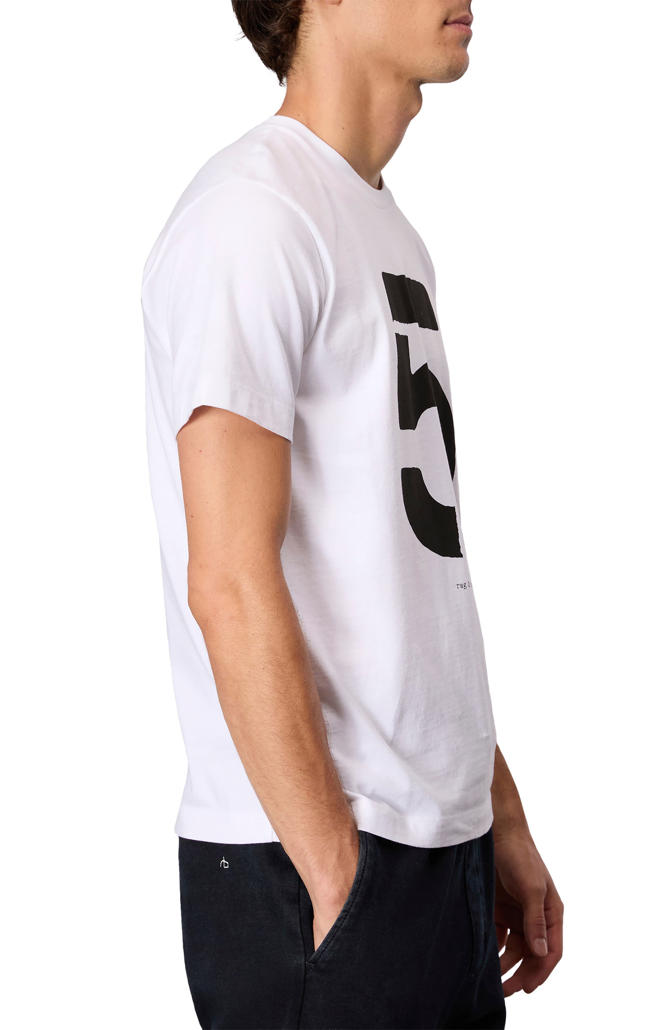 rag & bone Number Five Graphic T-Shirt in Washed White at Nordstrom - 3