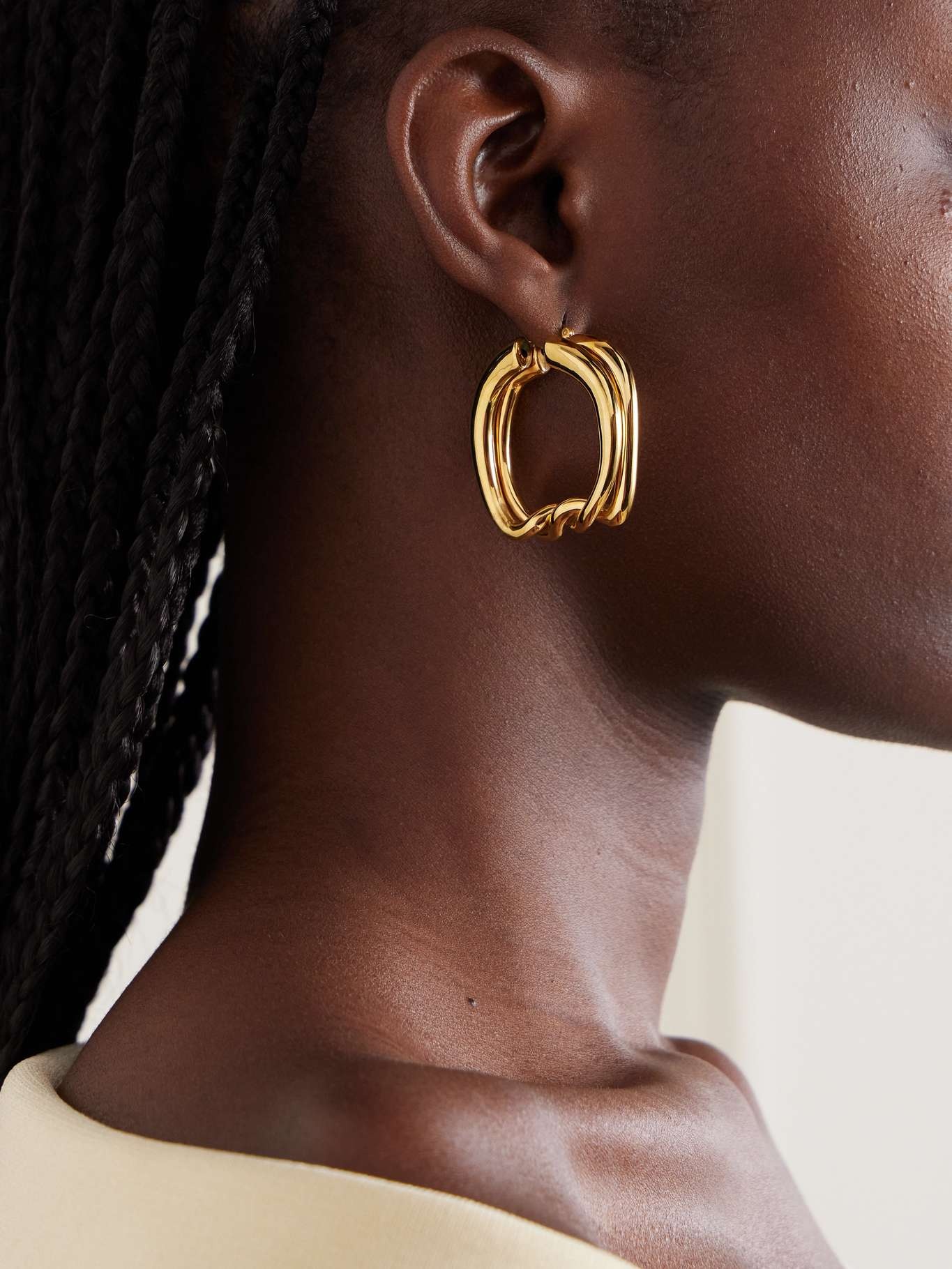 Nodi gold-tone hoop earrings - 2