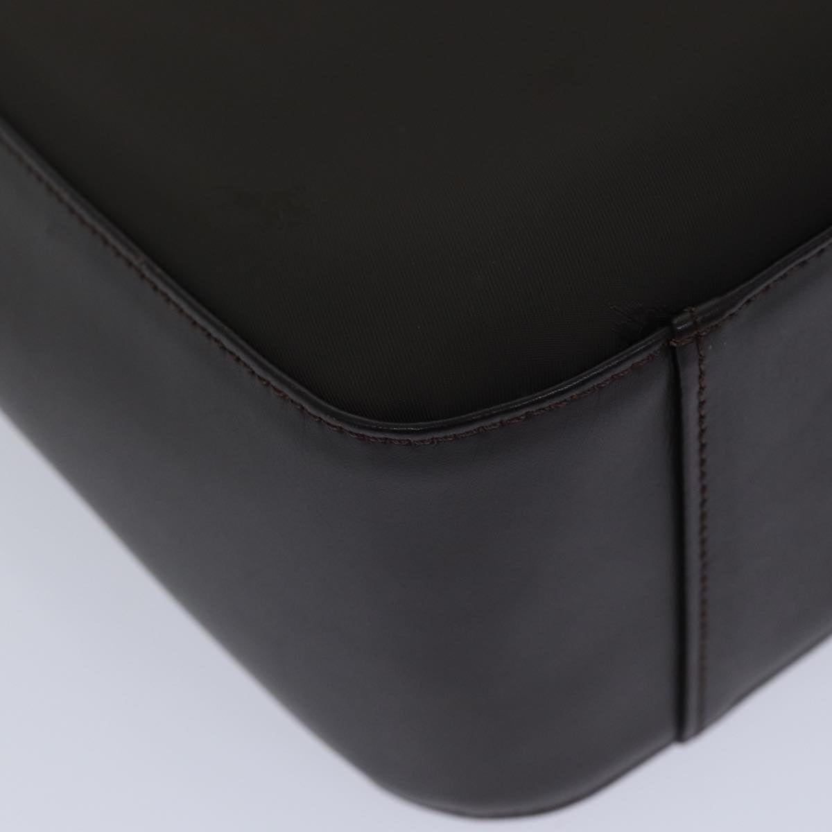 Burberry Hand Bag Nylon Leather Brown Silver - 11