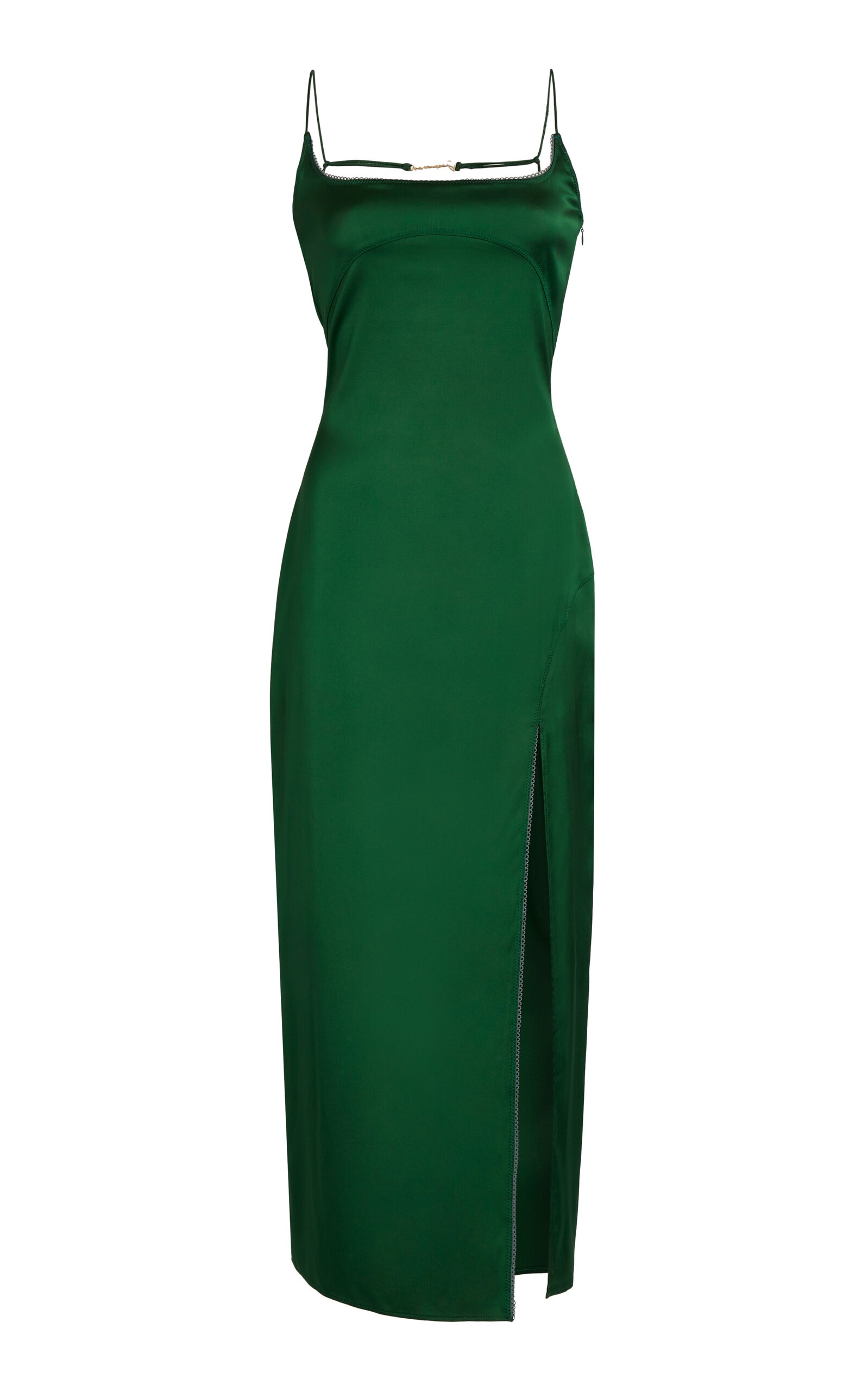 Notte Satin Midi Slip Dress green - 1