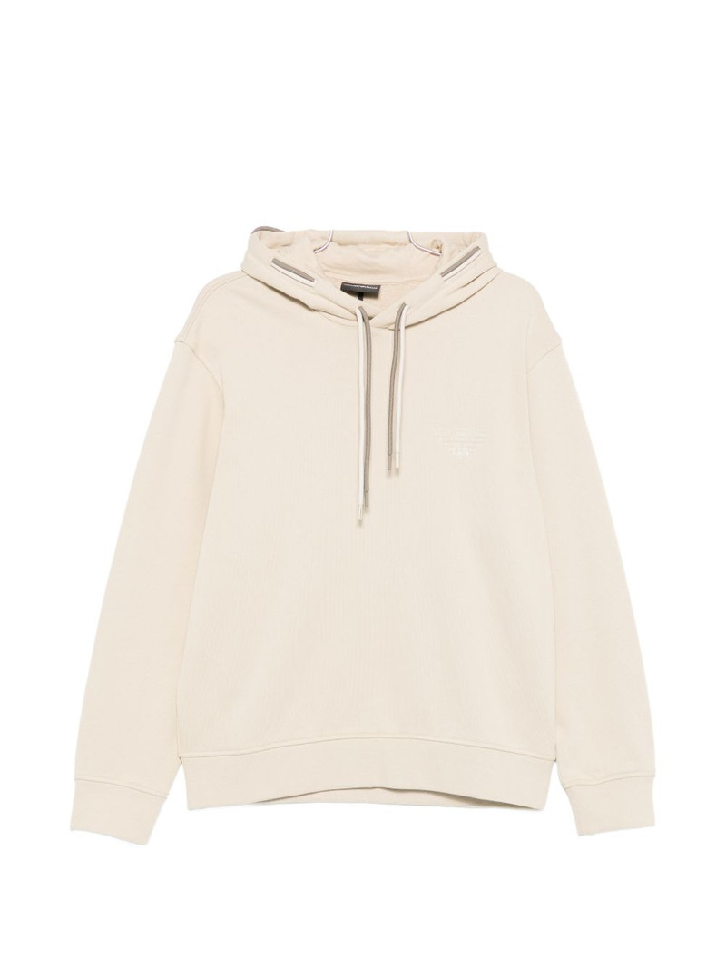 logo-deail cotton hoodie 1
