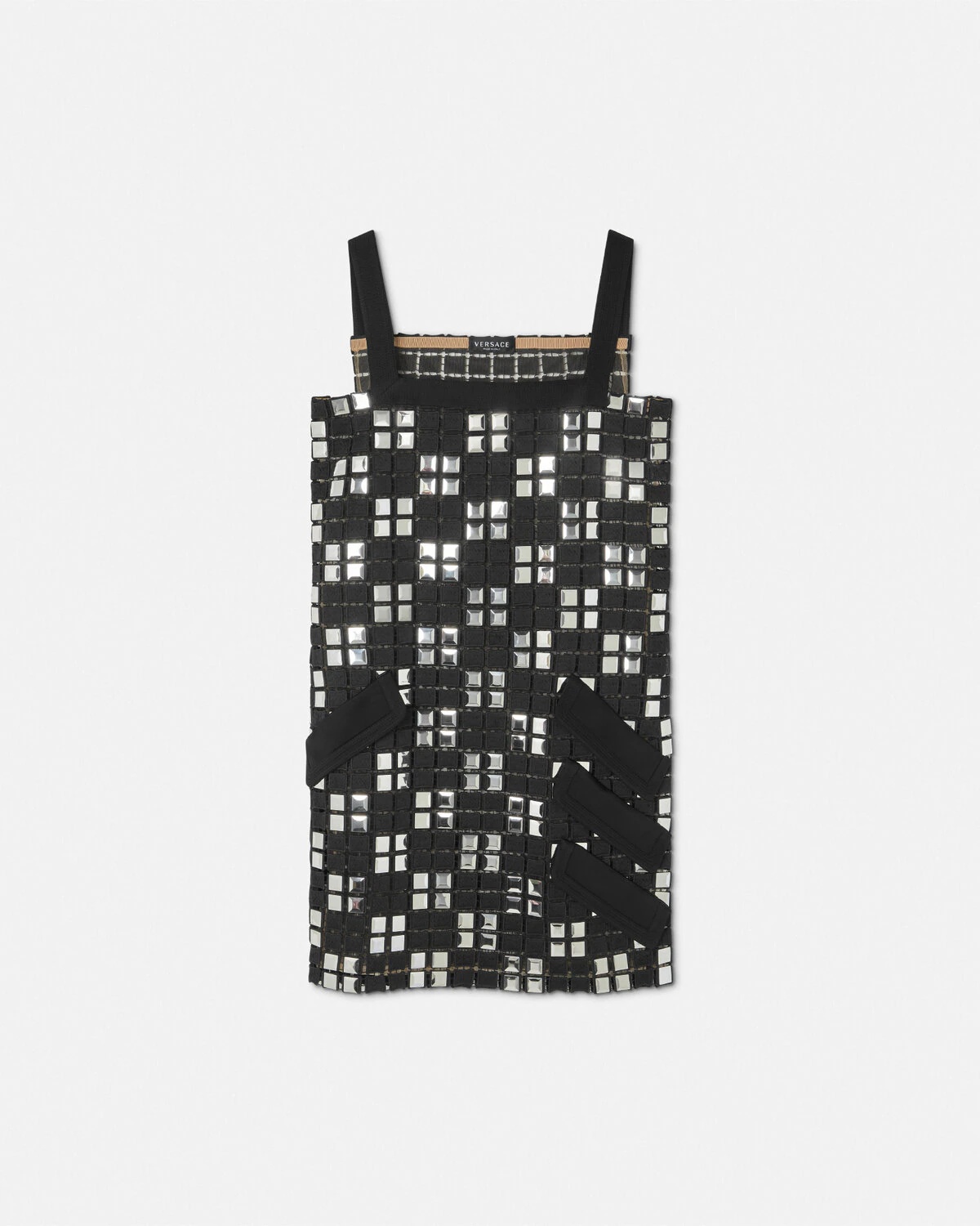 Embroidered Macramé Shift Mini Dress - 1