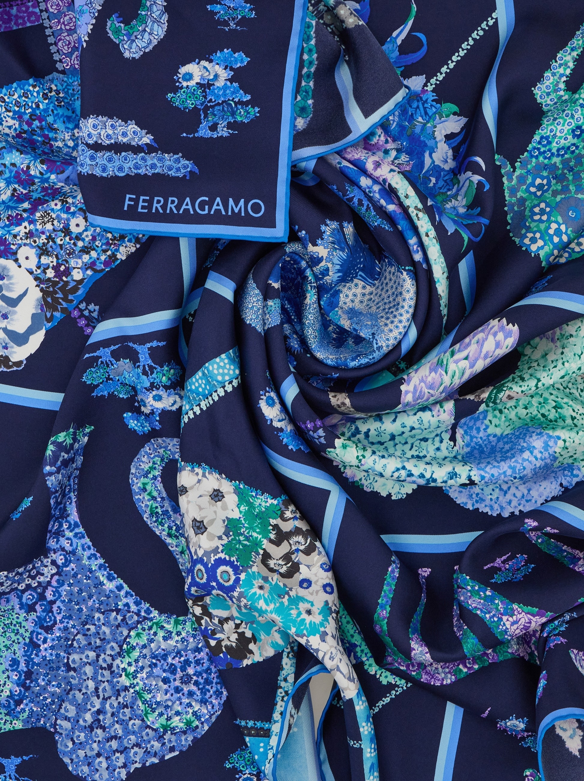 Patchwork print silk scarf - 2