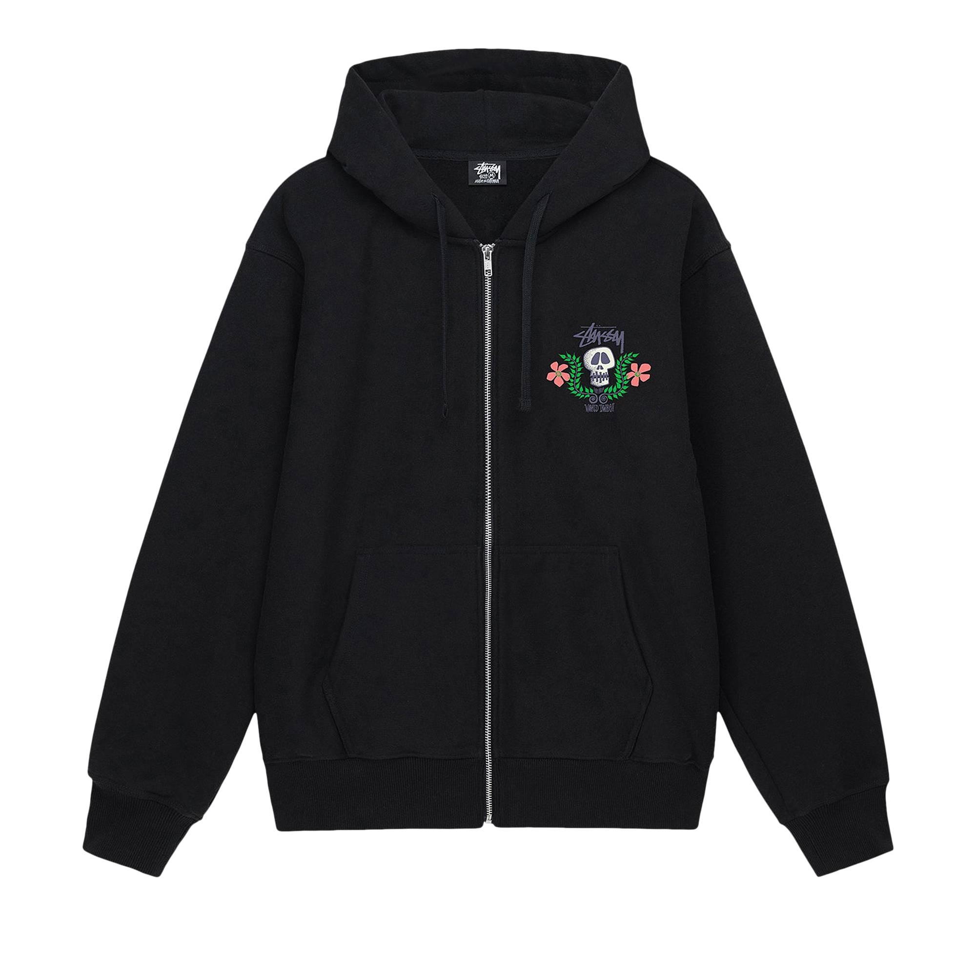 Stussy Skull Crest Zip Hoodie 'Black' - 1