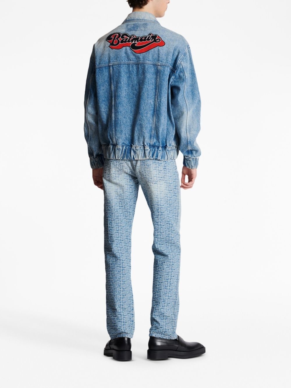 70s logo-patch denim jacket - 4