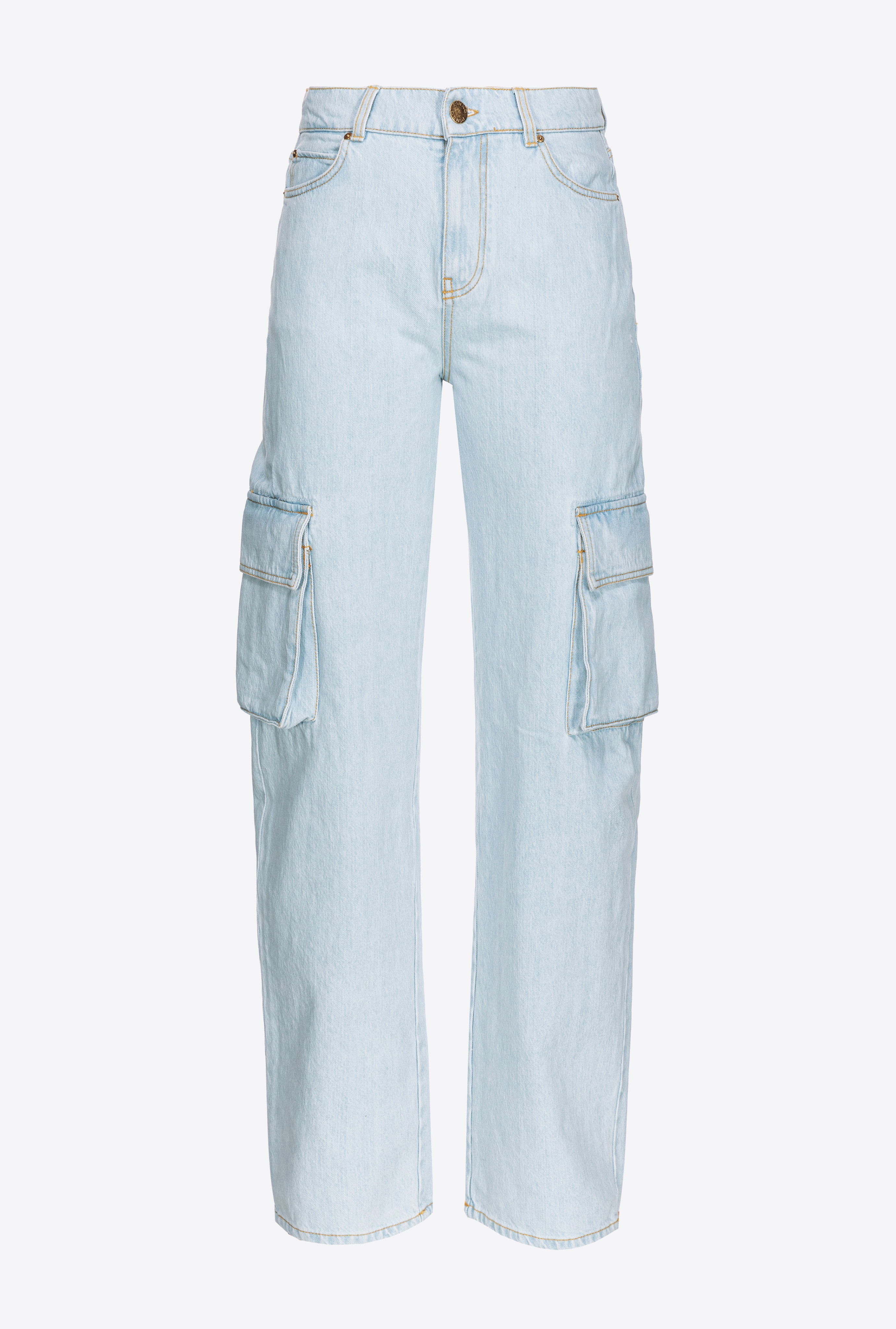 BABY BLUE DENIM CARGO JEANS - 1