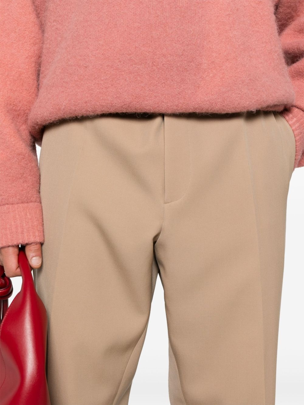 tapered-leg wool trousers - 5